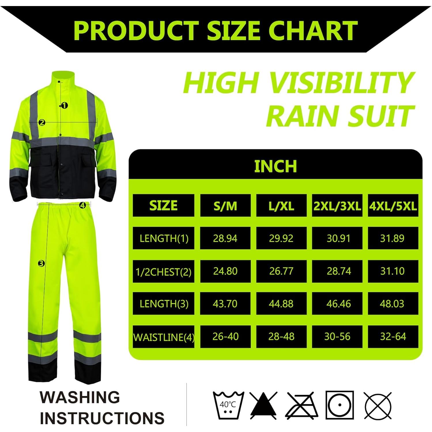 Traje de Lluvia Alta Visibilidad FONIRRA L/XL Amarillo Reflectante