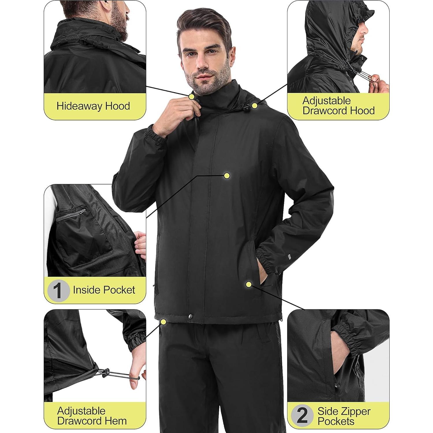 Traje de Lluvia Impermeable 33,000ft para Hombre 2 Piezas