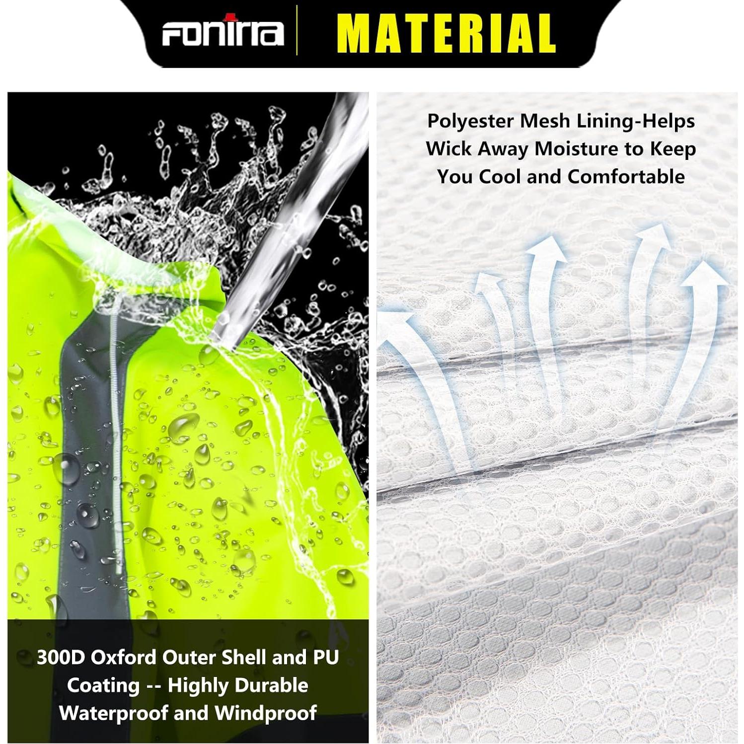 Chaqueta de Lluvia Hi Vis FONIRRA para Hombres Clase 3 Amarillo