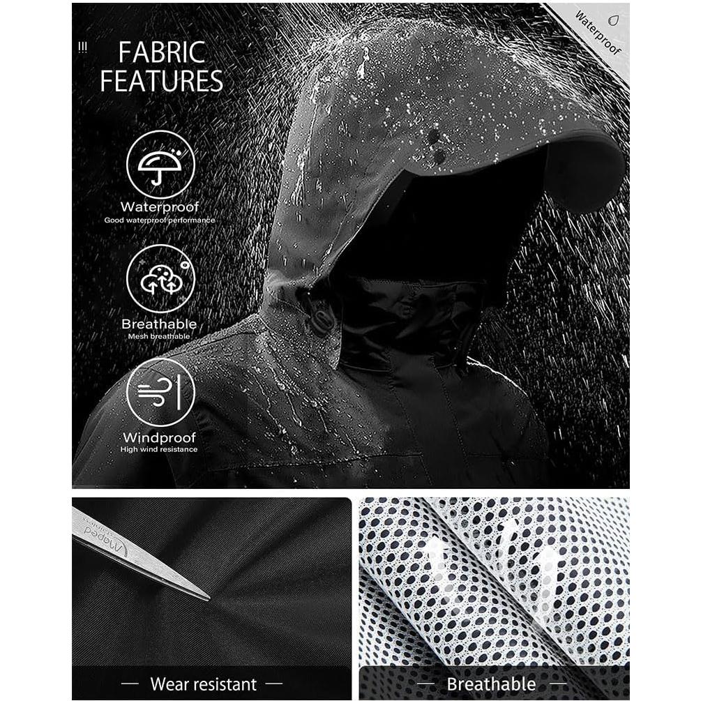 Traje de Lluvia Impermeable iCreek 2 Piezas Mediano Negro