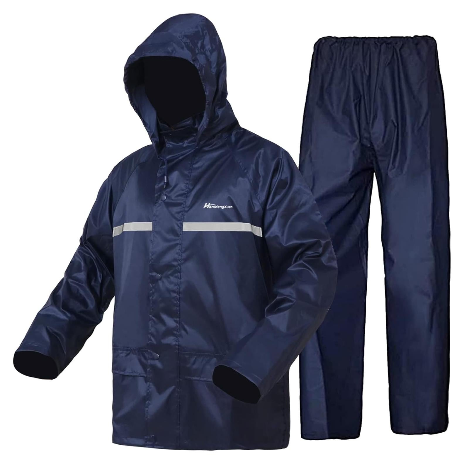 Traje de Lluvia Impermeable Unisex HANMENGXUAN 3X-Ligero Azul