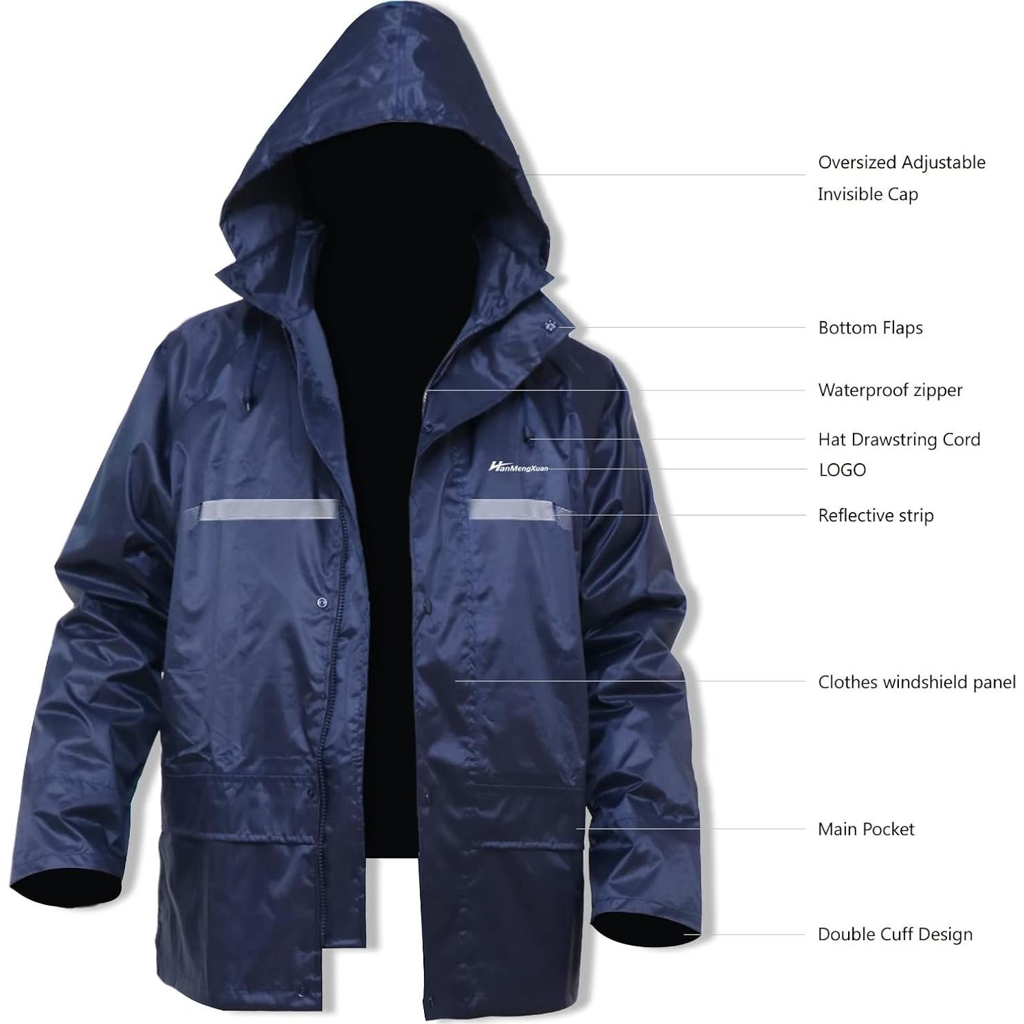Traje de Lluvia Impermeable Unisex HANMENGXUAN 3X-Ligero Azul
