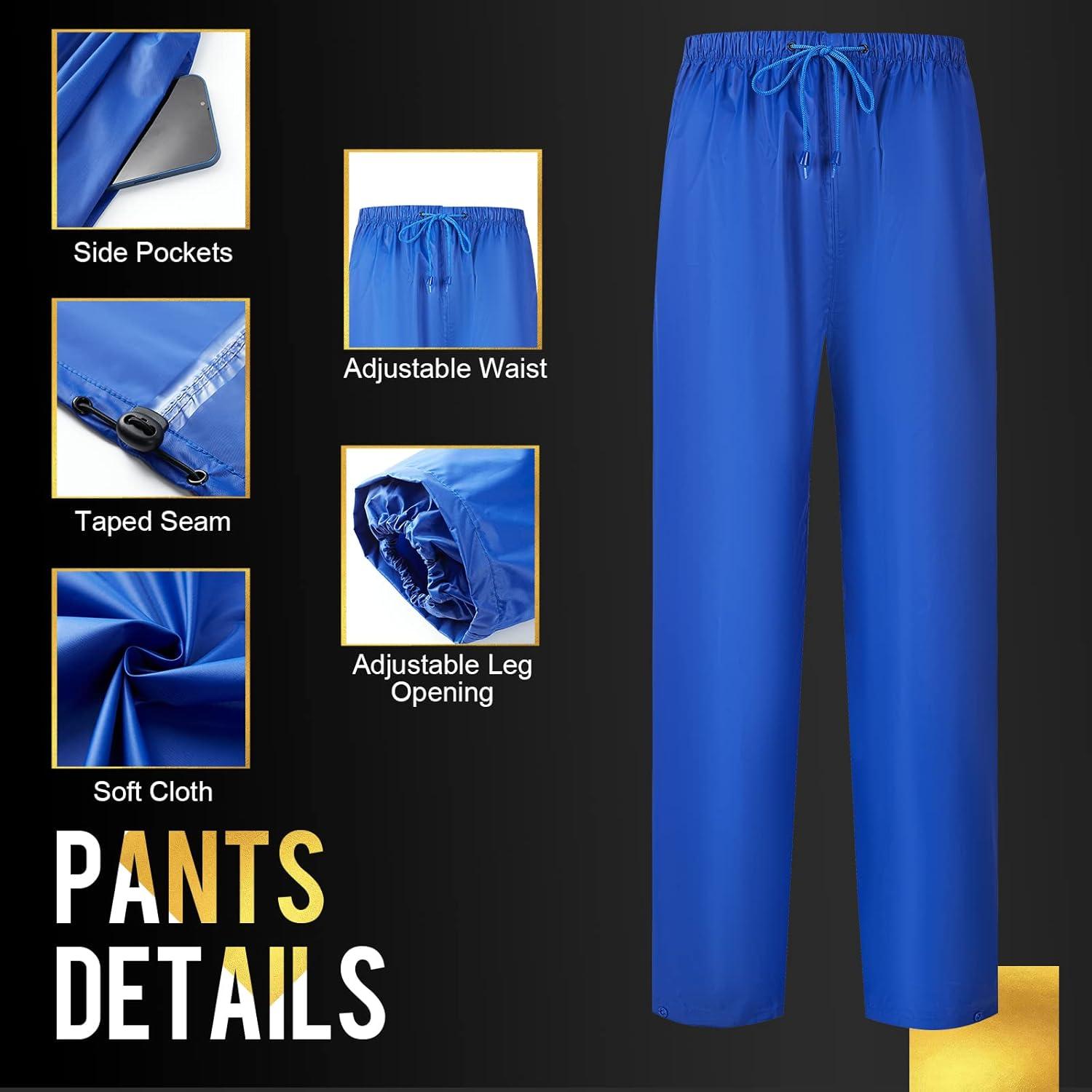 Traje de Lluvia Impermeable AMKsedom para Hombres Azul XXL