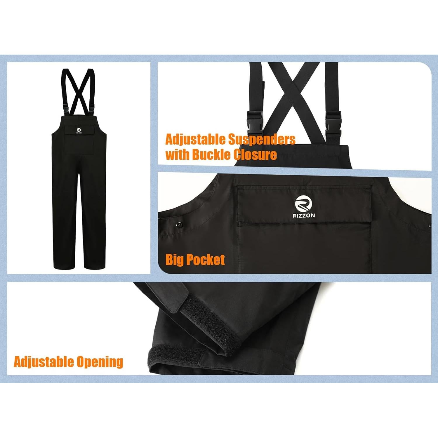 Traje de Lluvia Rizzon Impermeable Adulto Unisex Negro