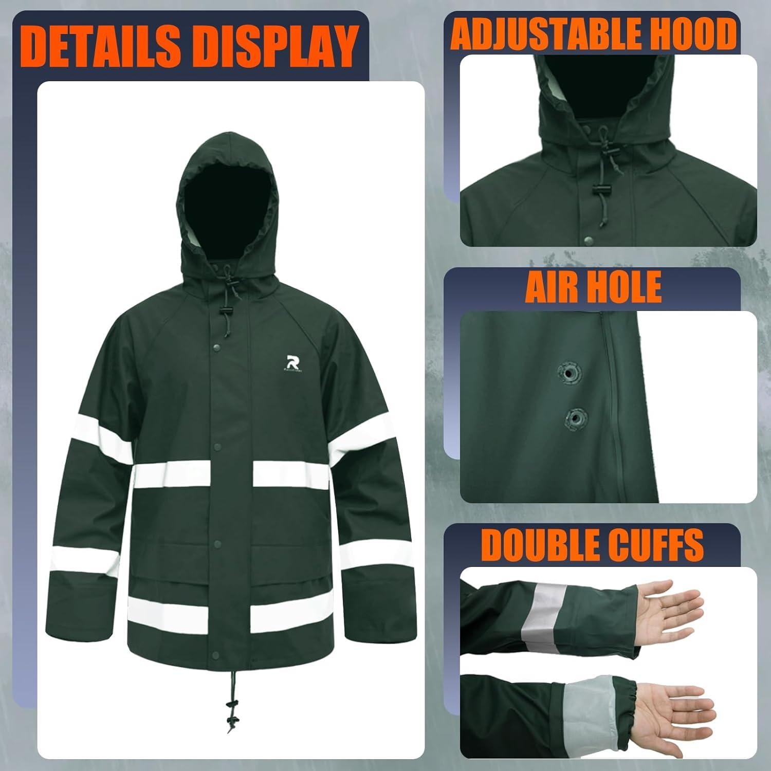 Traje de Lluvia Impermeable RainRider RR01 Unisex Verde Grande