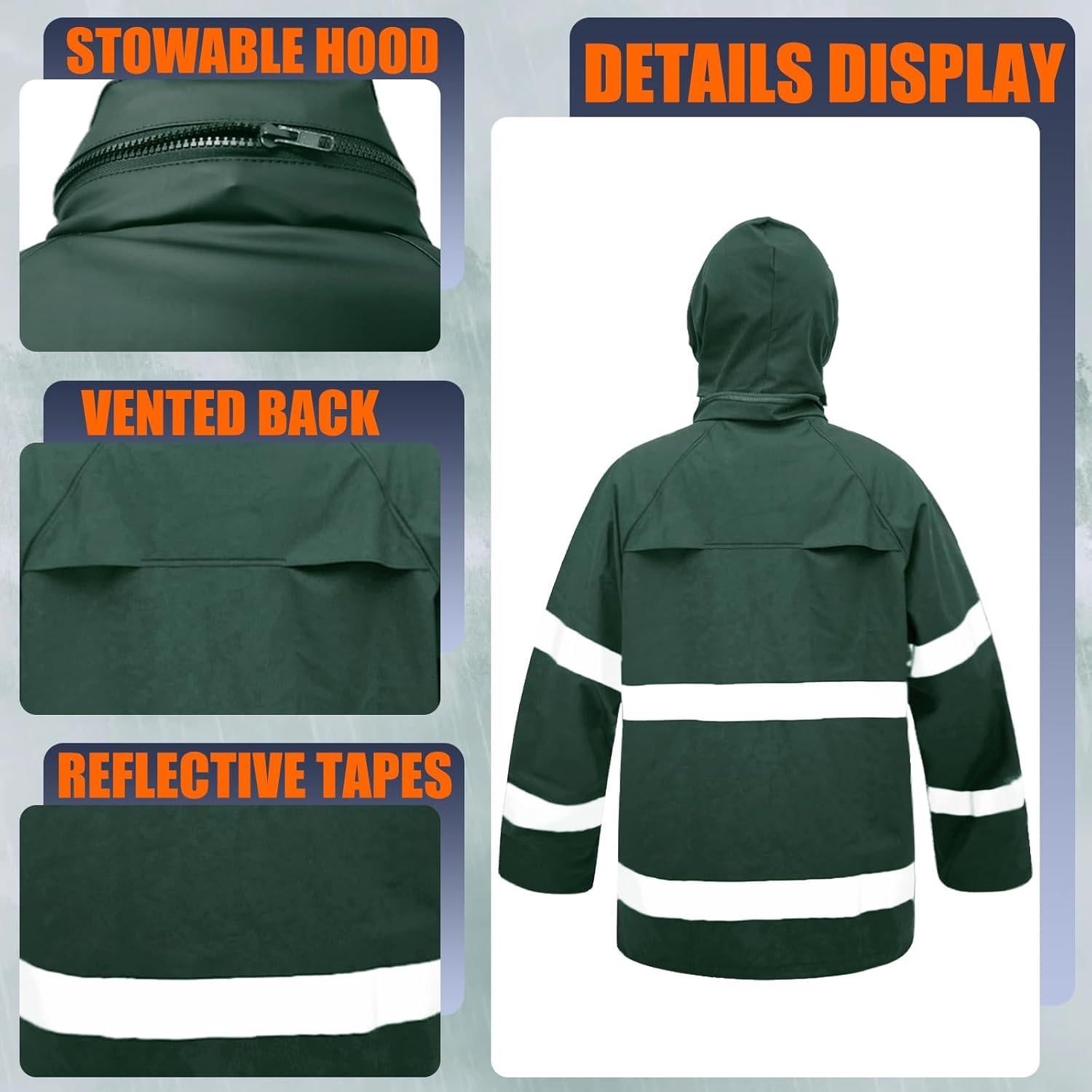 Traje de Lluvia Impermeable RainRider RR01 Unisex Verde Grande