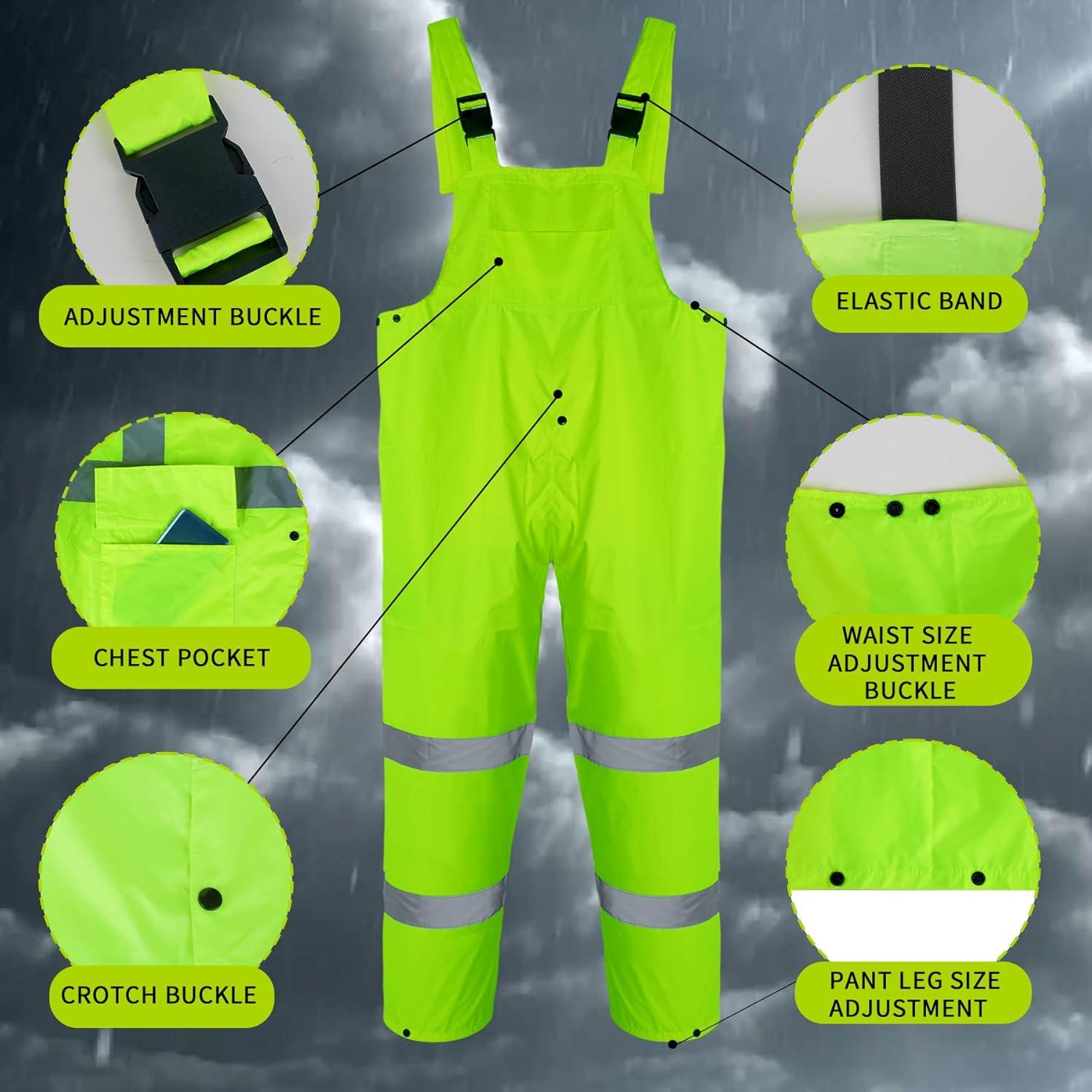 Traje de Lluvia Impermeable MaxTiner para Hombres Grande Fluorescente