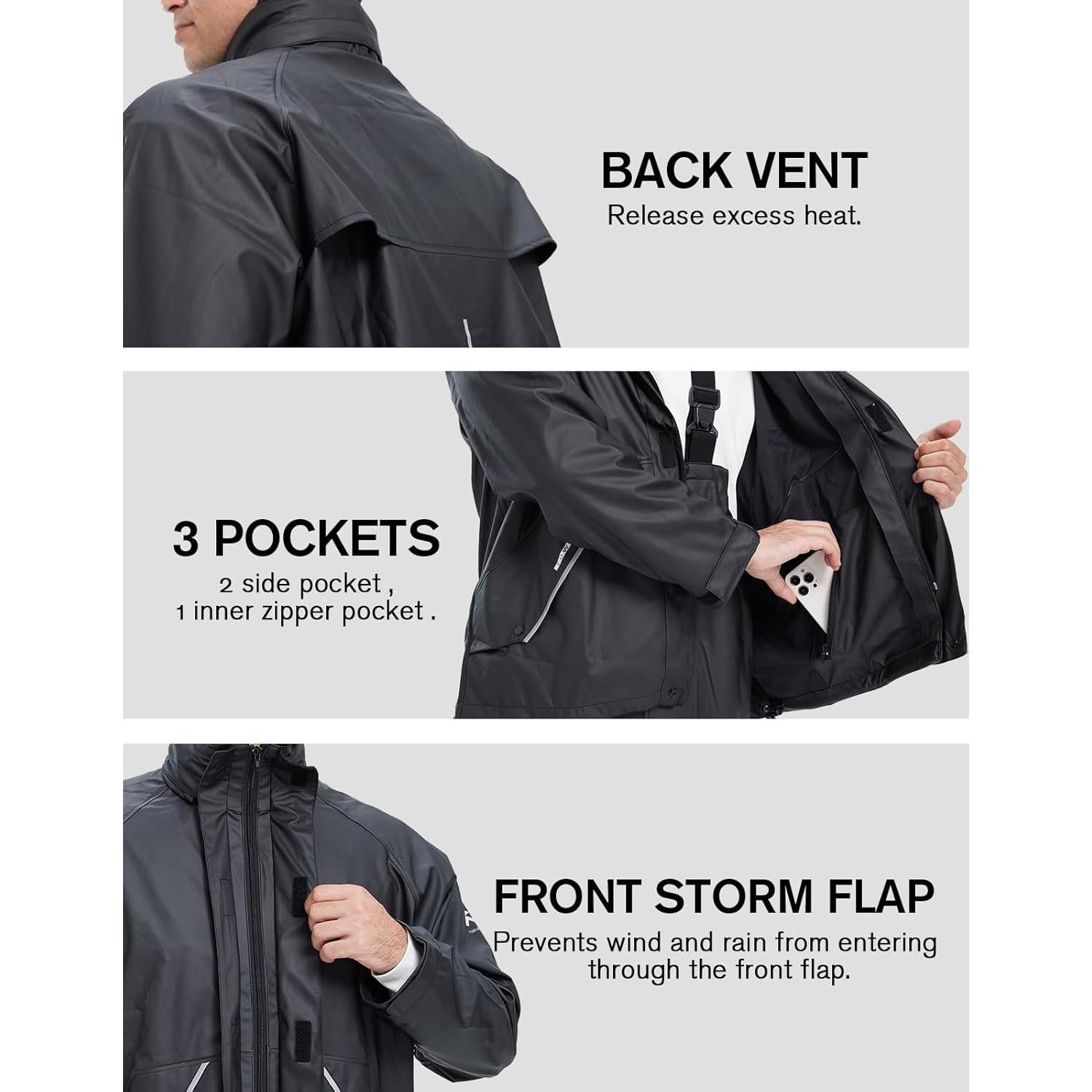 Traje de Lluvia Impermeable TOWN&FIELD para Hombres y Mujeres