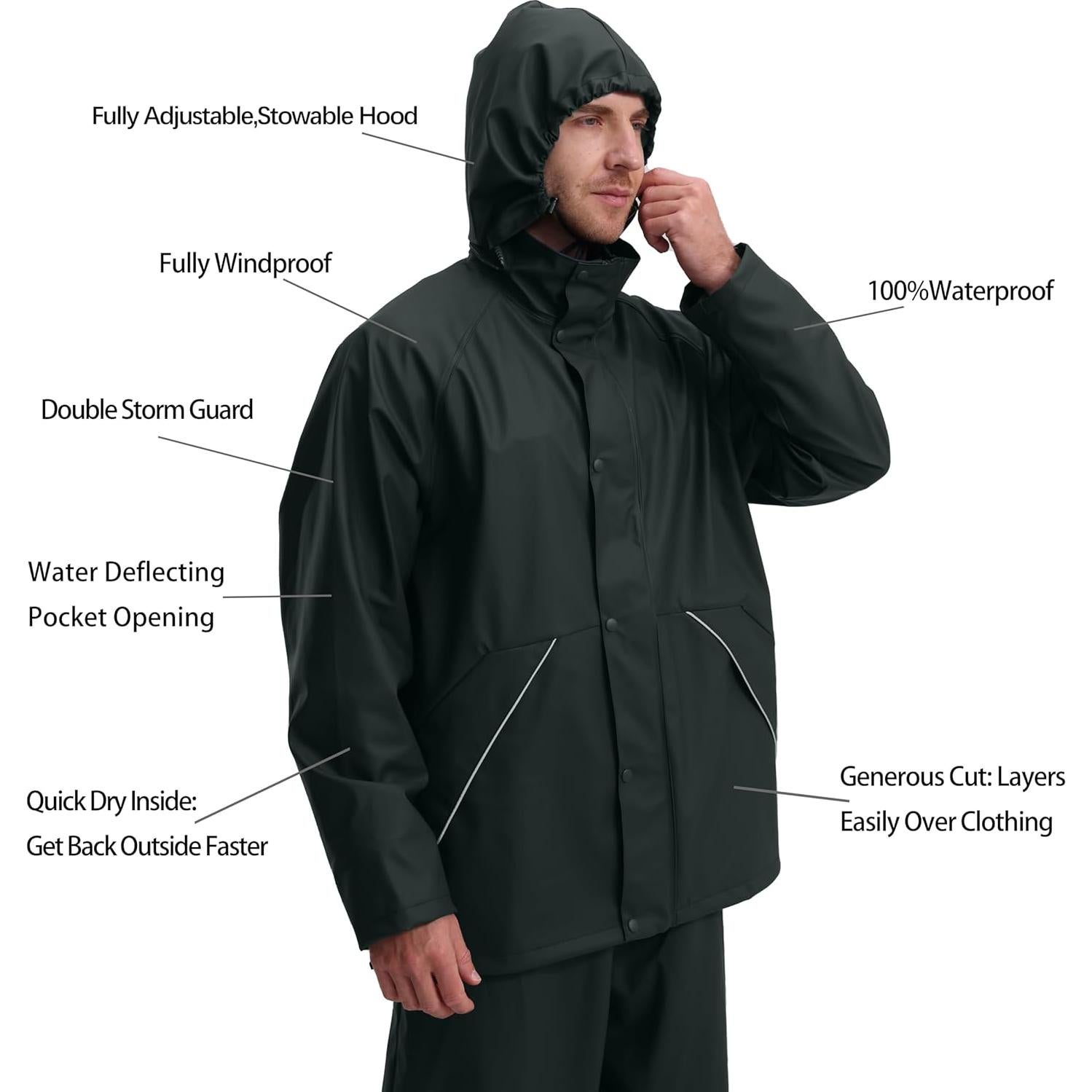 Traje de Lluvia para Hombres Navis Marine XX-Large Verde Oscuro