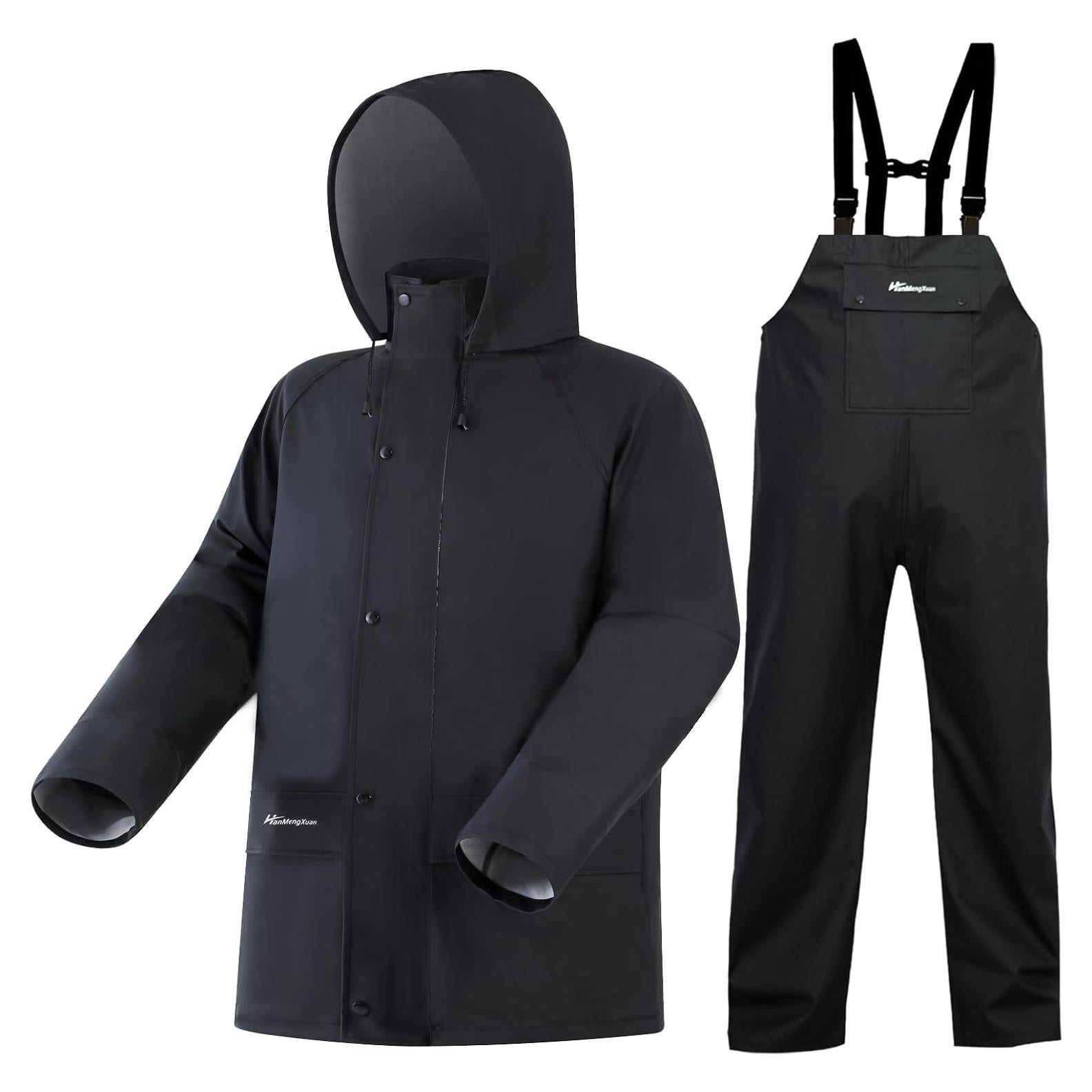 Traje de Lluvia Impermeable Unisex HANMENGXUAN Negro