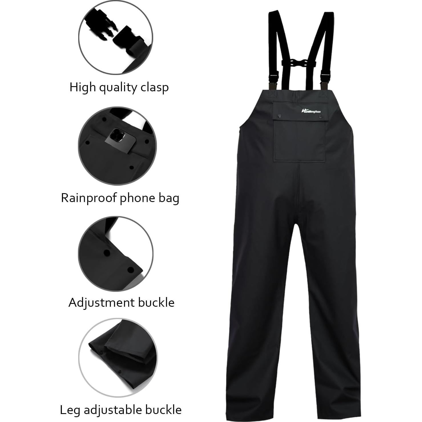 Traje de Lluvia Impermeable Unisex HANMENGXUAN Negro