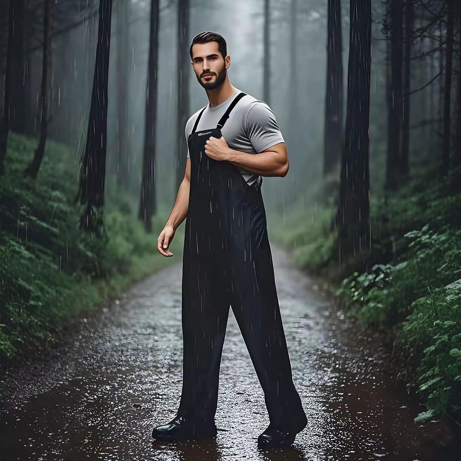 Traje de Lluvia Impermeable Unisex HANMENGXUAN Negro