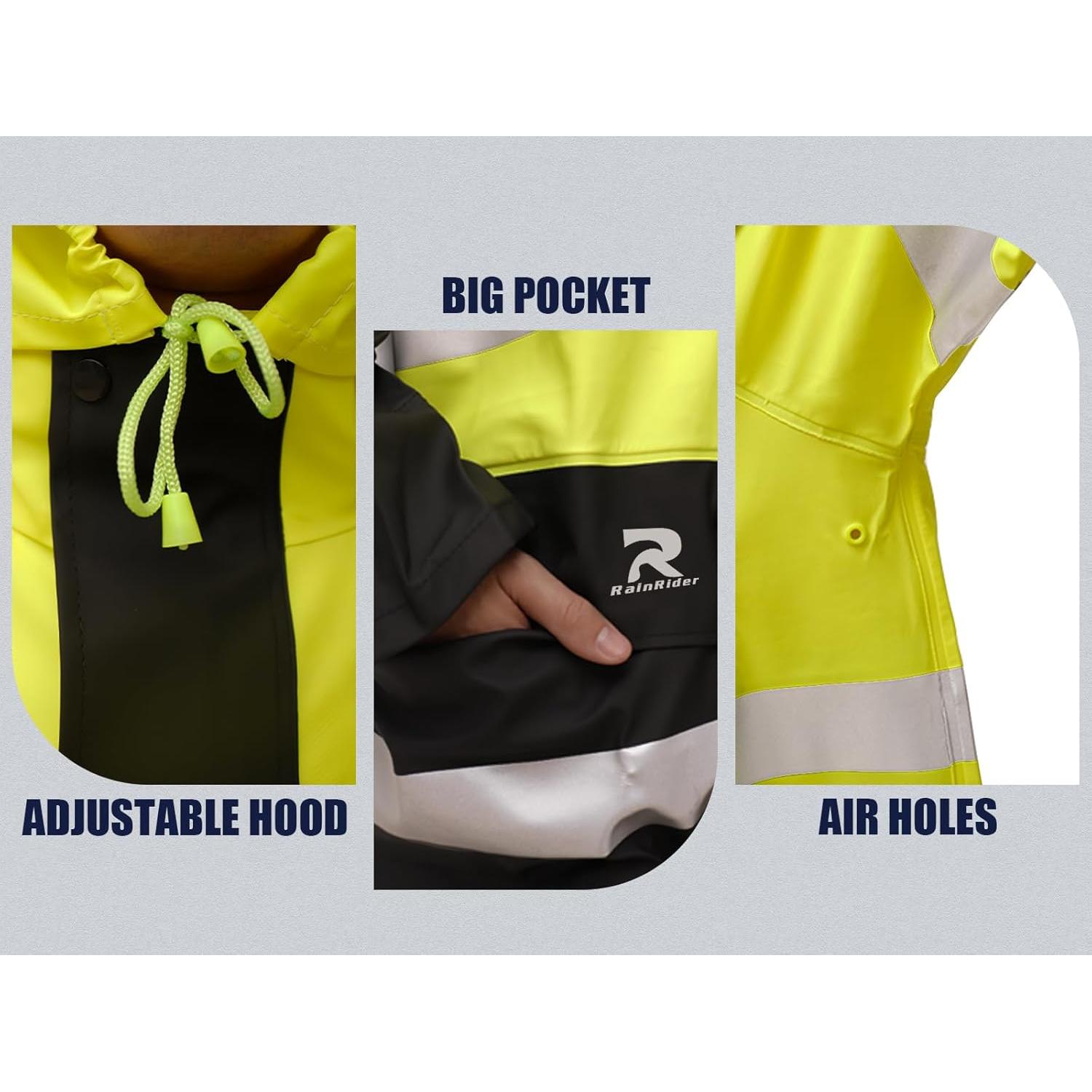 Traje de Lluvia Impermeable RainRider Unisex Fluorescente