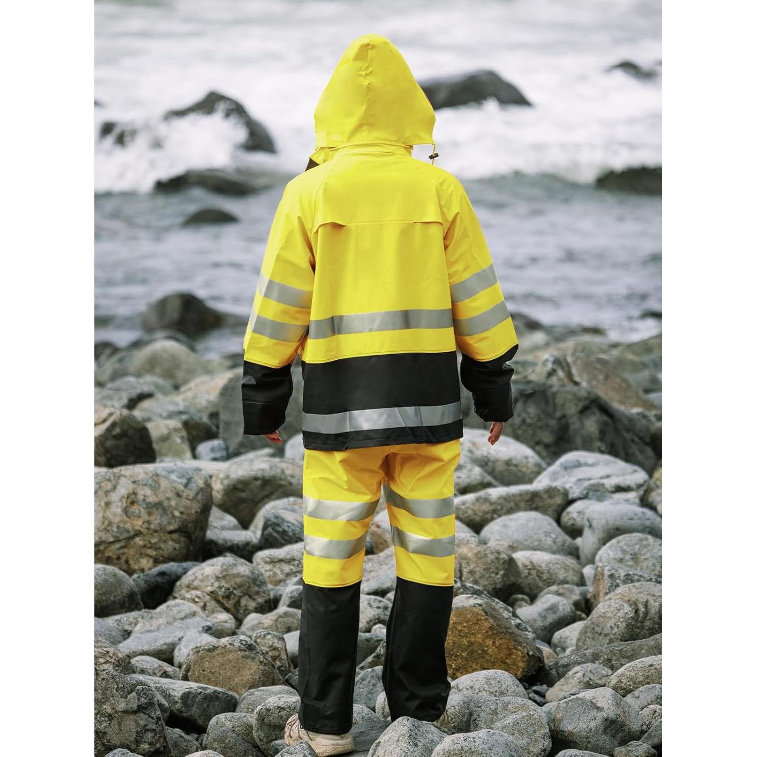 Traje de Lluvia Impermeable RainRider Unisex Fluorescente