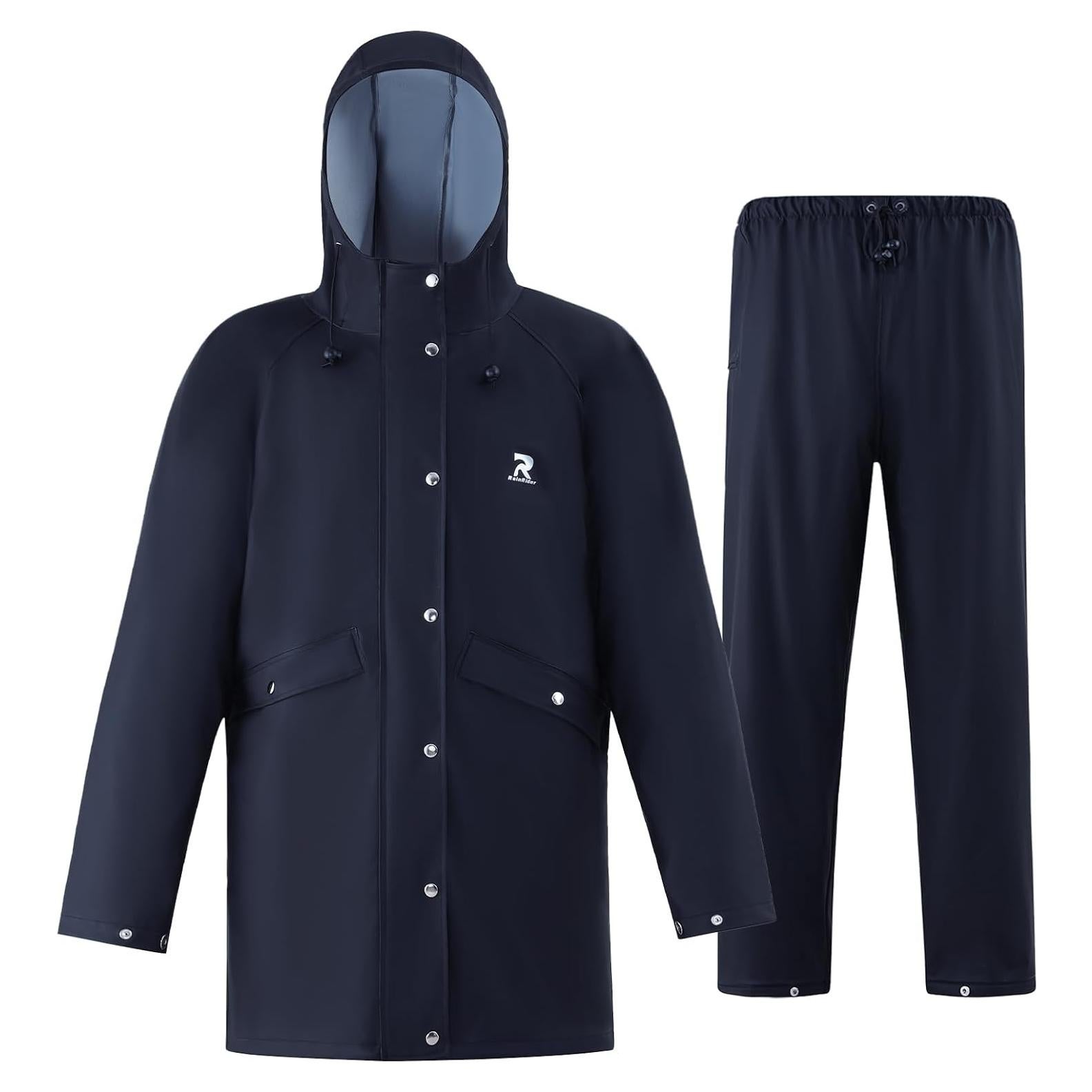 Traje de Lluvia RainRider Unisex Impermeable Mediano Marino