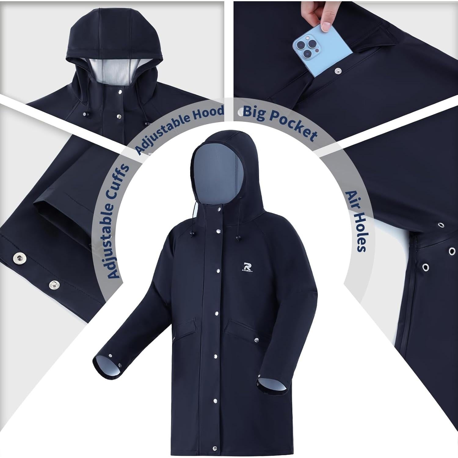 Traje de Lluvia RainRider Unisex Impermeable Mediano Marino