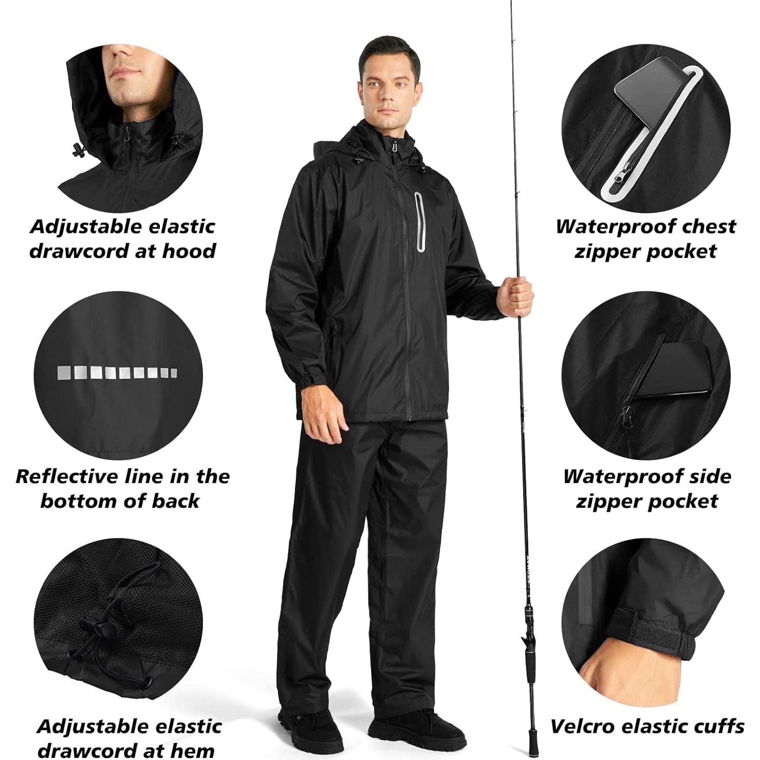 Traje de Lluvia Impermeable SWISSWELL para Hombre - Chaqueta y Pantalón