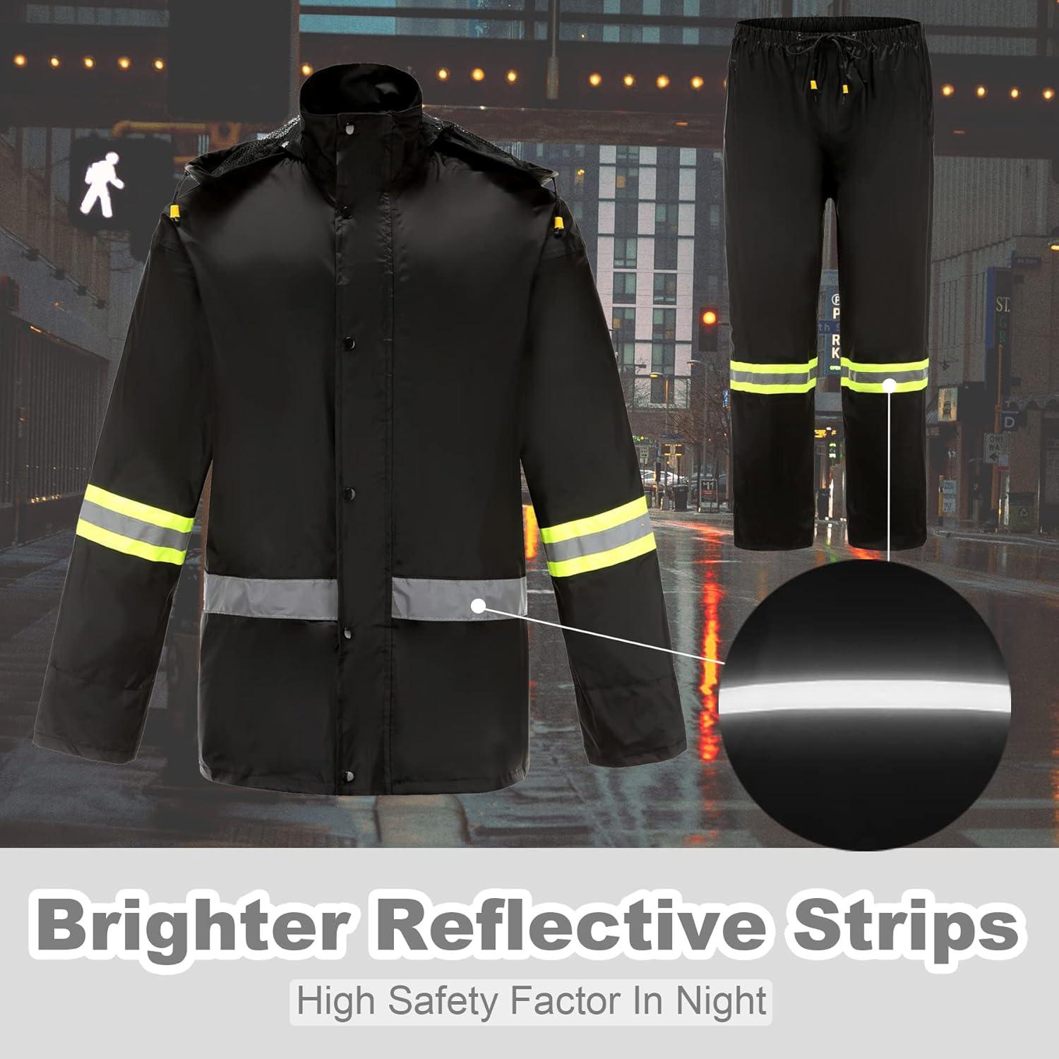 Traje de Lluvia Impermeable Ourcan para Hombres XXL Negro