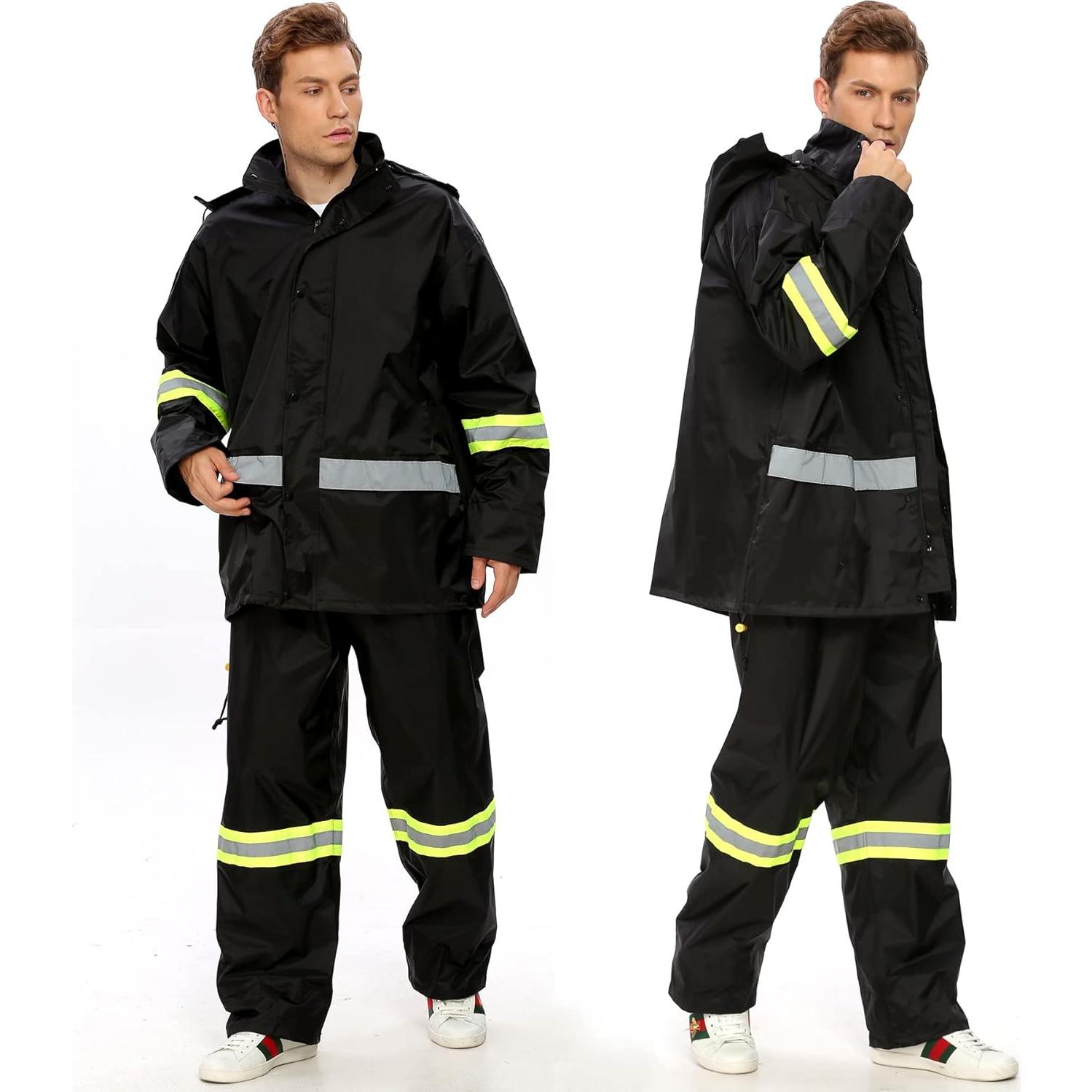 Traje de Lluvia Impermeable Ourcan para Hombres XXL Negro