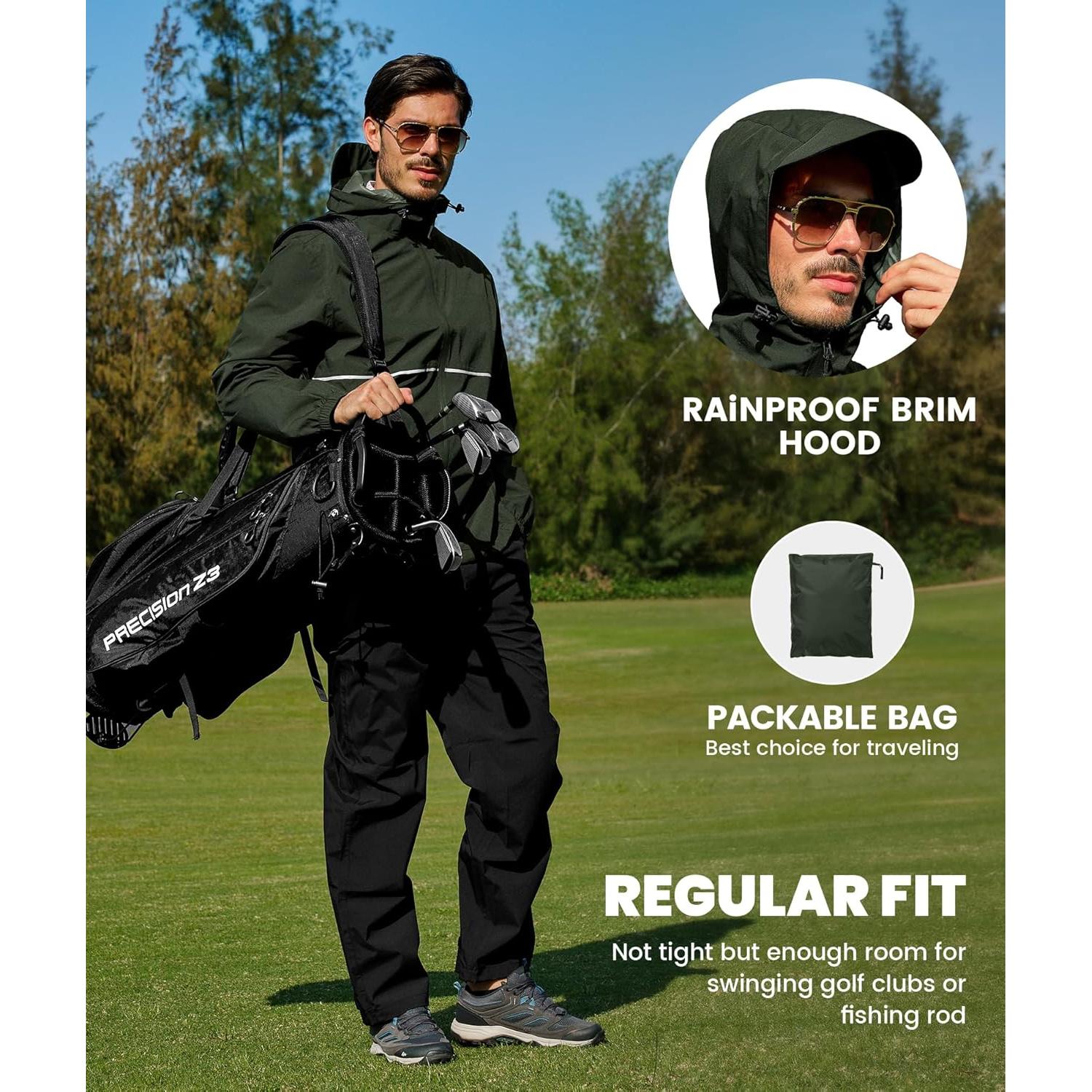 Traje de Lluvia Impermeable Swisswell 2 Piezas Unisex Verde Militar