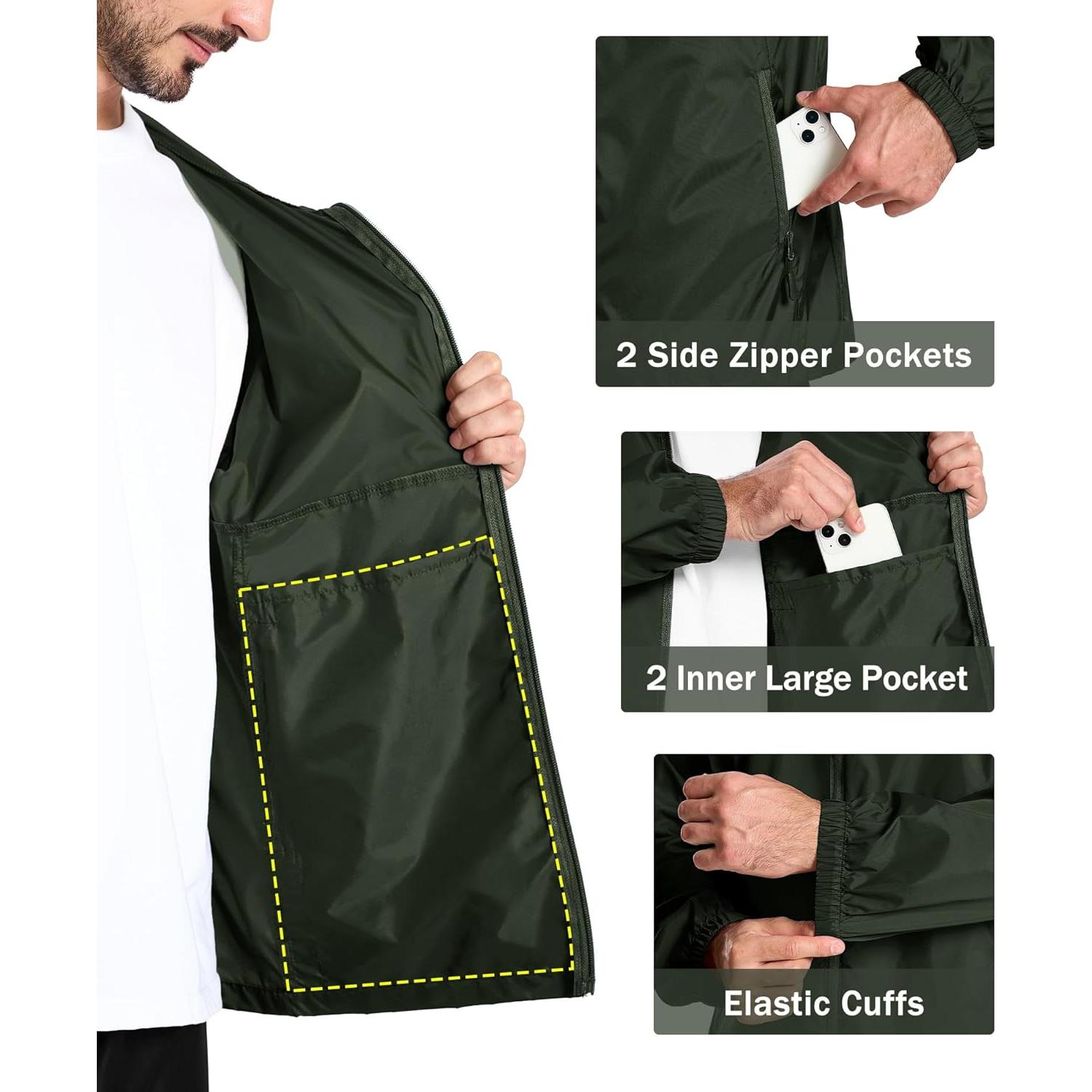 Traje de Lluvia Impermeable Swisswell 2 Piezas Unisex Verde Militar