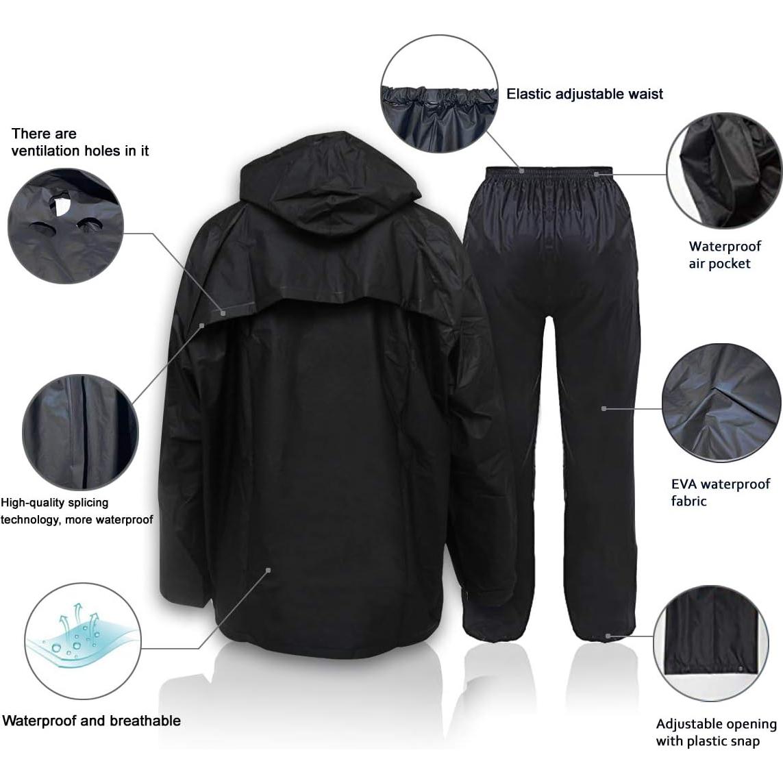 Traje de Lluvia Impermeable Unisex HAOKAISEN 3XL EVA Ligero