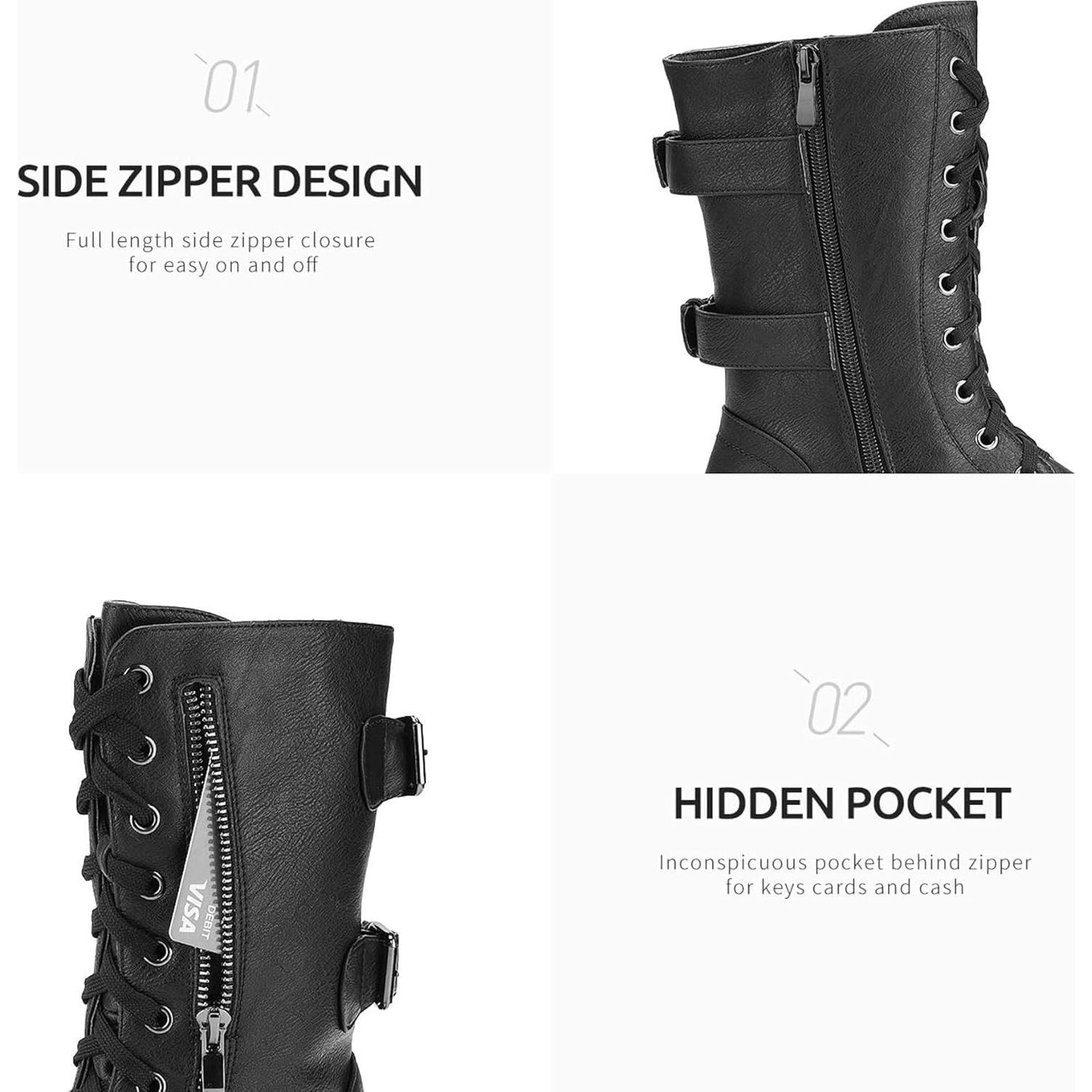 Botas de Combate Militares Dream Pairs para Mujeres 38.5