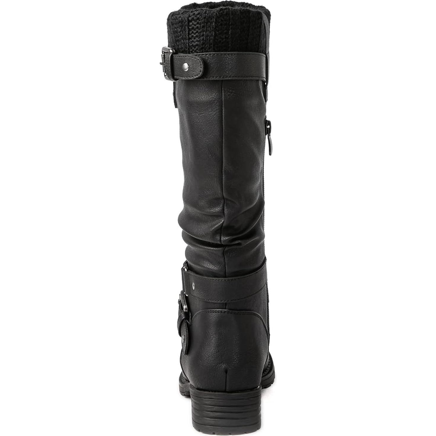 Botas de Motocicleta para Mujer Globalwin - Cuero Sintético Negro