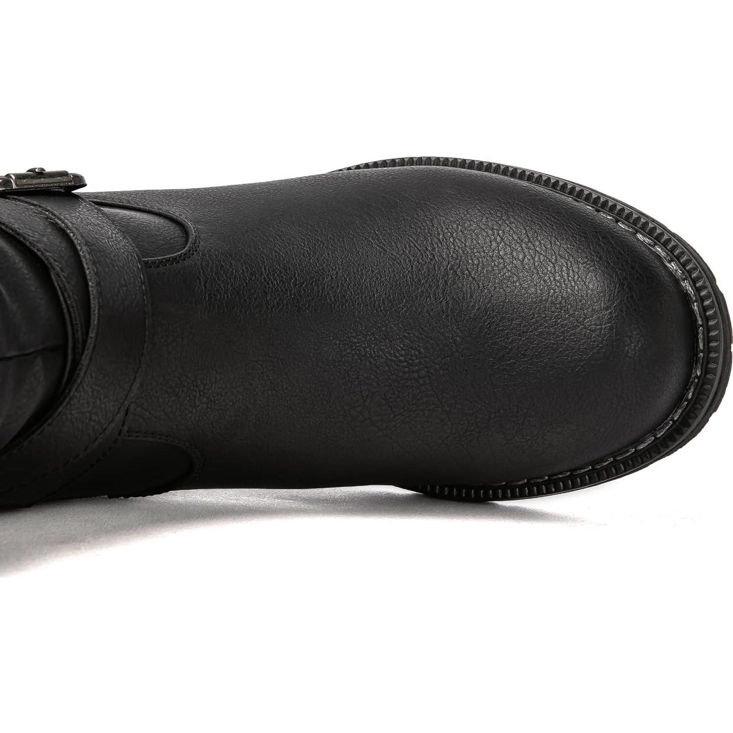 Botas de Motocicleta para Mujer Globalwin - Cuero Sintético Negro