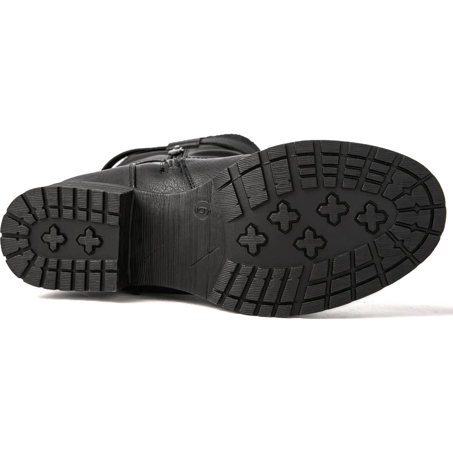 Botas de Motocicleta para Mujer Globalwin - Cuero Sintético Negro