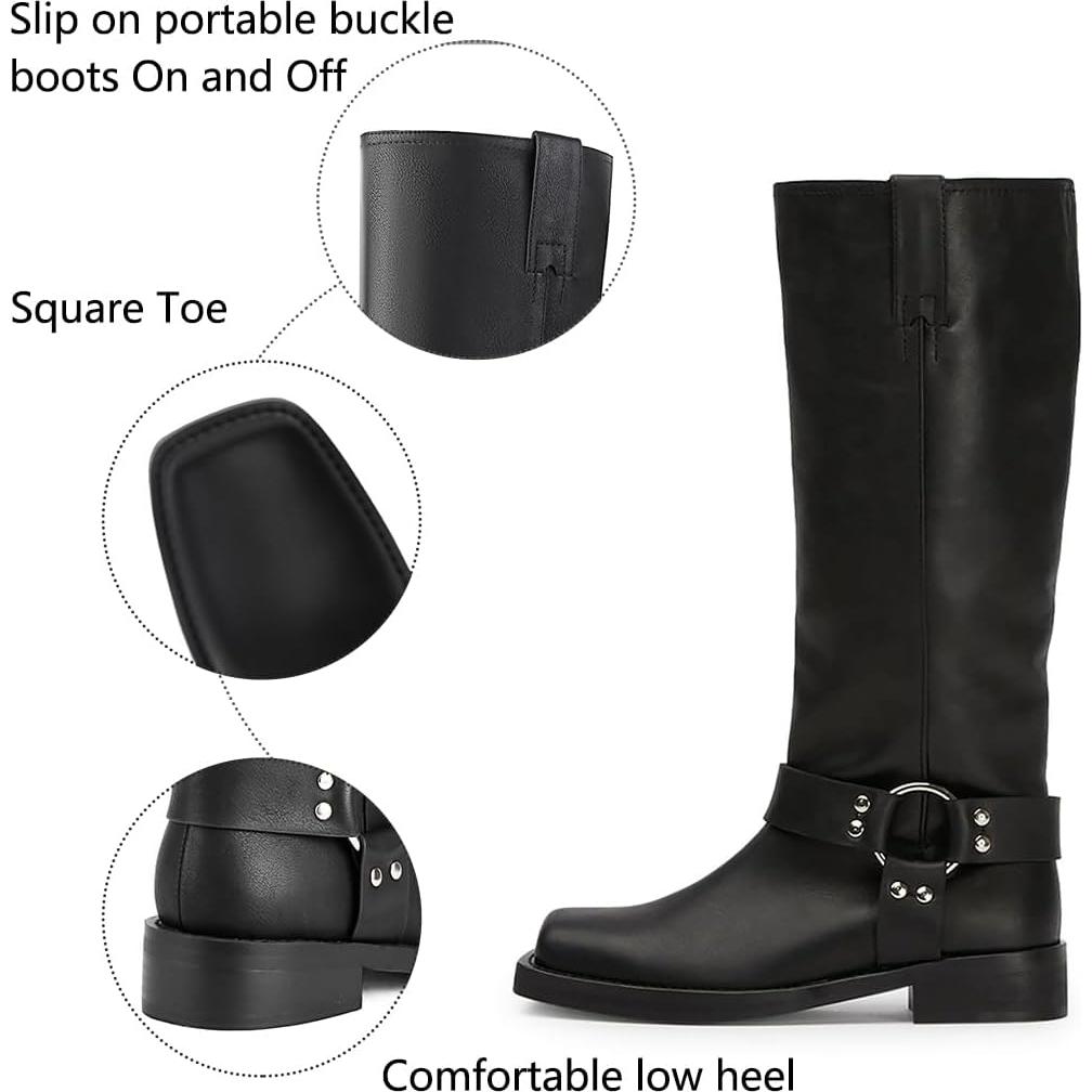 Botas Altas de Rodilla FIFSY para Mujeres - Punta Cuadrada