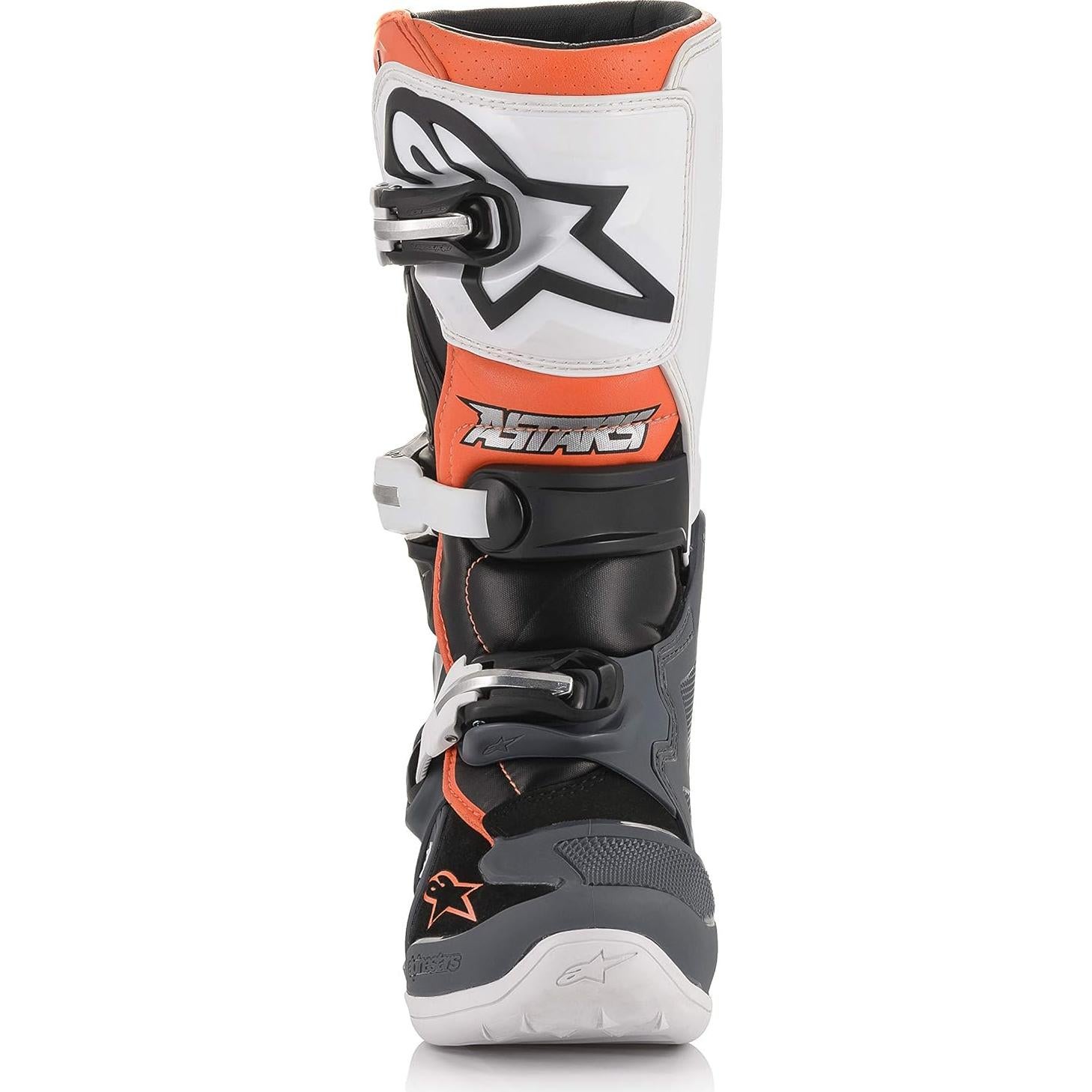 Botas Tech 7S Unisex Niños Alpinestars Negro/Gris/Blanco/Naranja