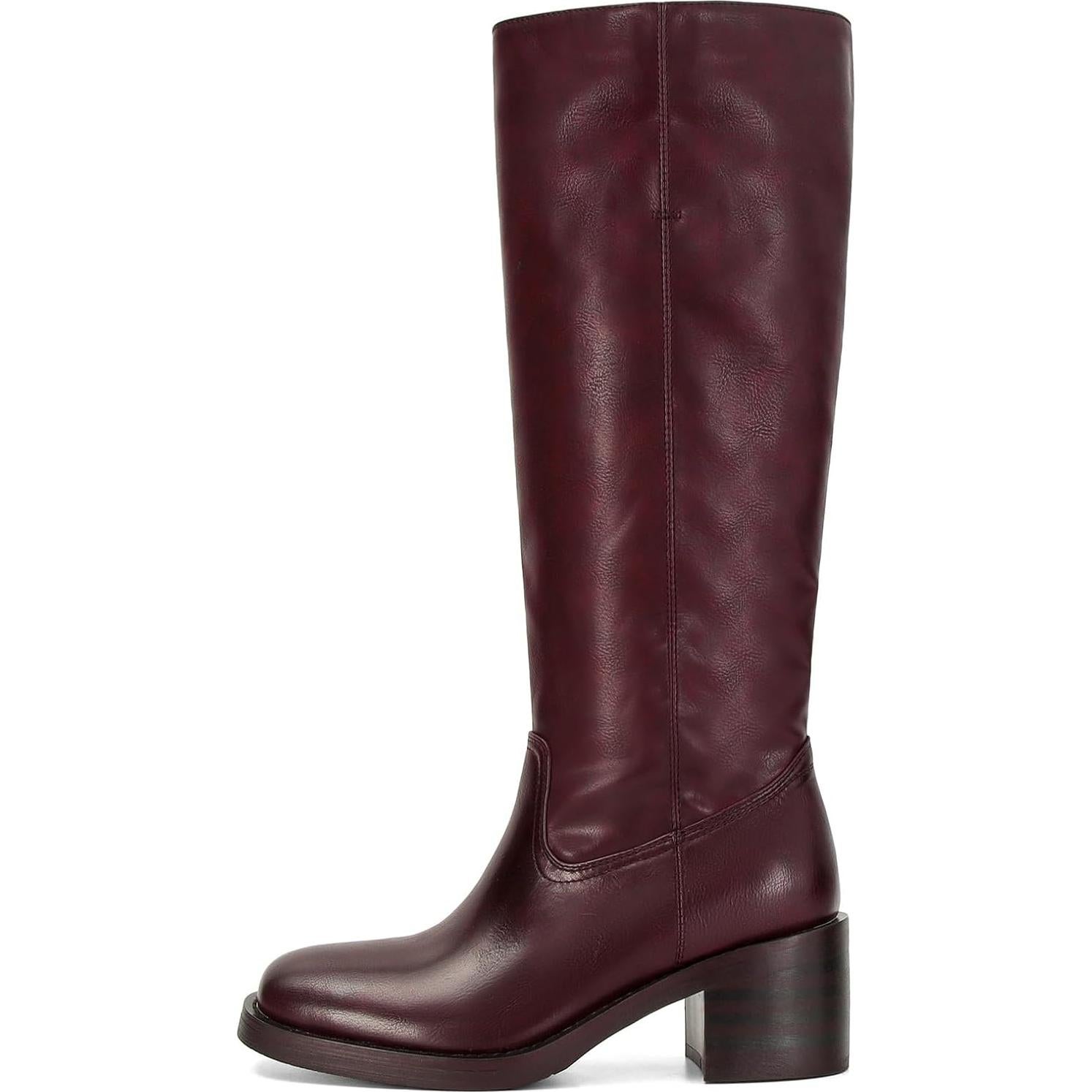 Botas Altas de Rodilla para Mujeres Plátano Burdeos 37cm