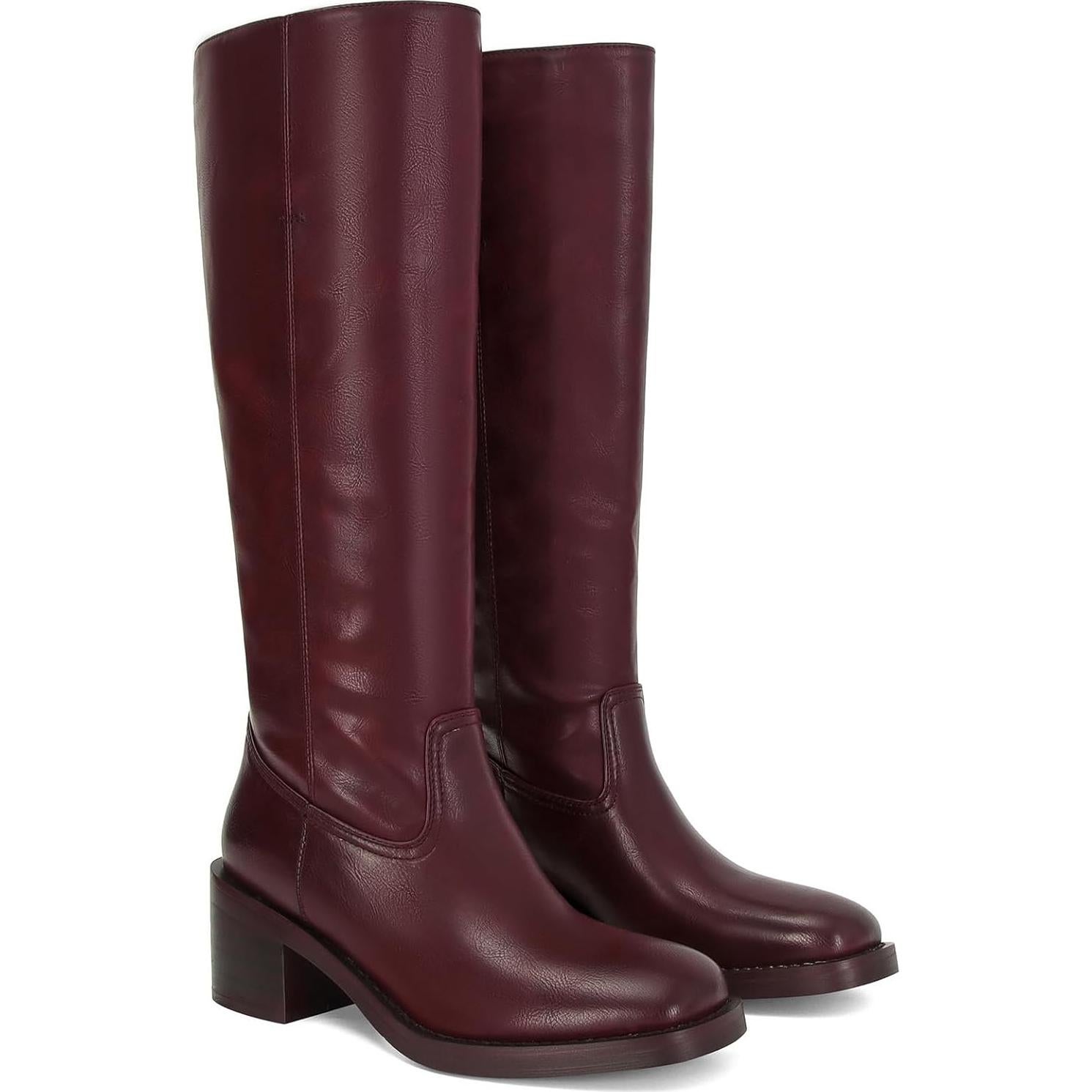 Botas Altas de Rodilla para Mujeres Plátano Burdeos 37cm