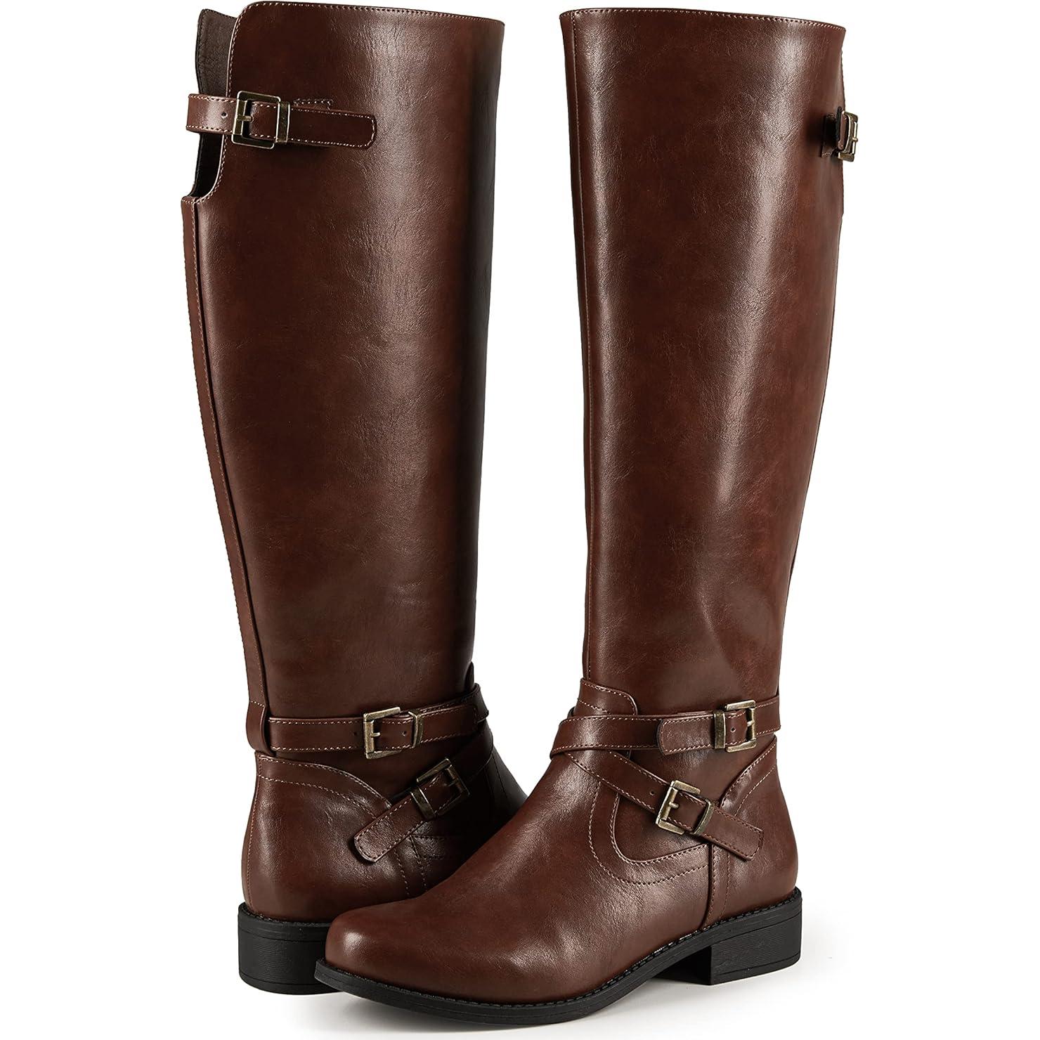 Botas Altas de Rodilla Ermonn para Mujeres de Cuero Sintético