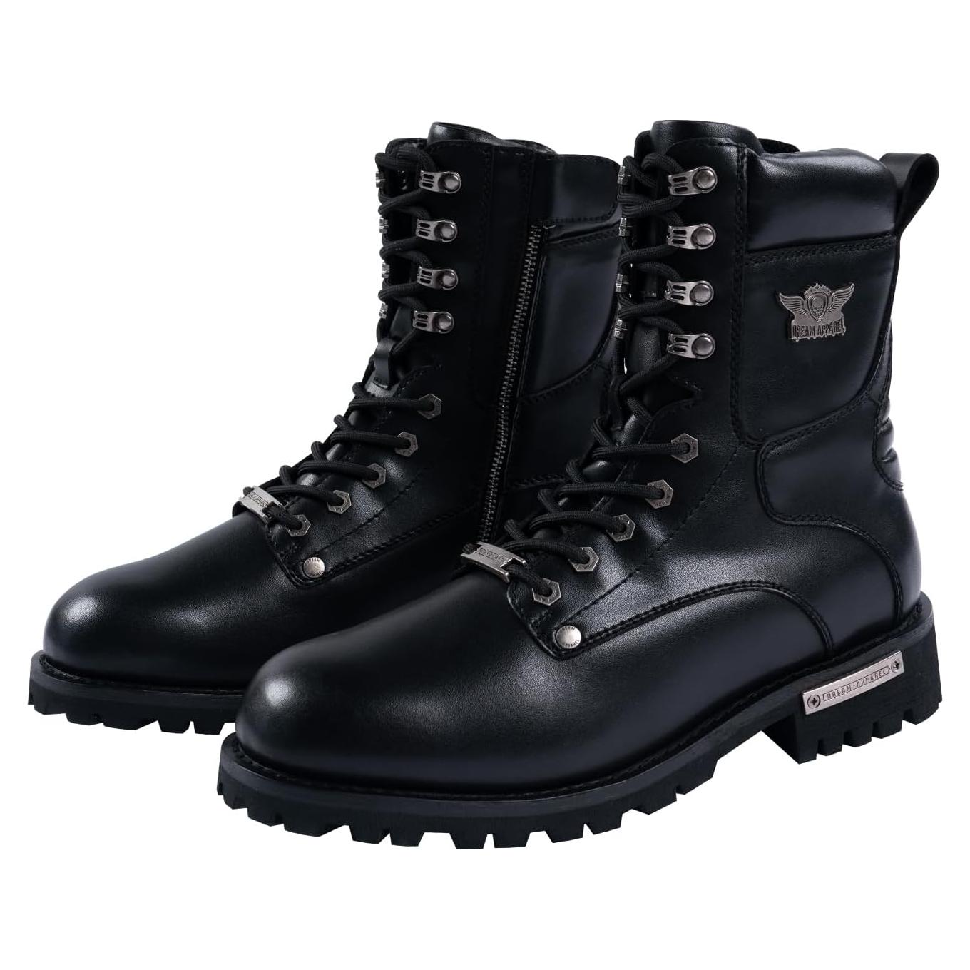 Botas de Moto Gargoyle Bells Hombre Cuero PU con Cremallera