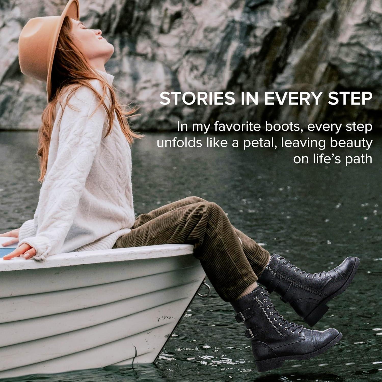 Botas de Combate Vepose 928 para Mujeres con Bolsillo Lateral