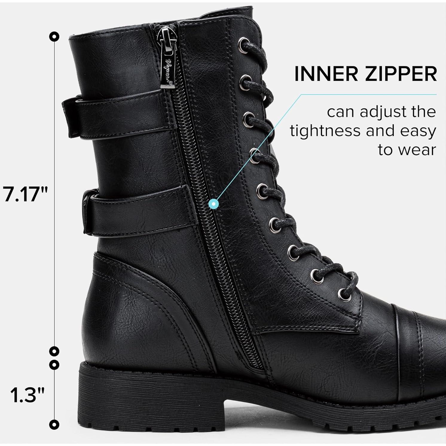 Botas de Combate Vepose 928 para Mujeres con Bolsillo Lateral