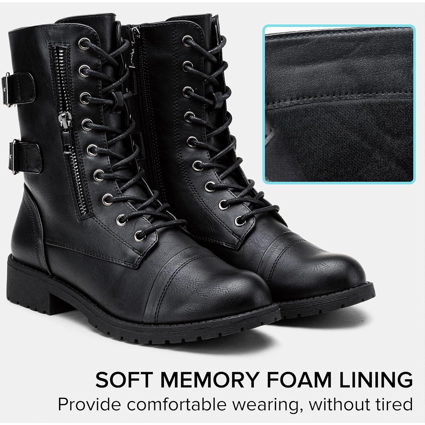 Botas de Combate Vepose 928 para Mujeres con Bolsillo Lateral