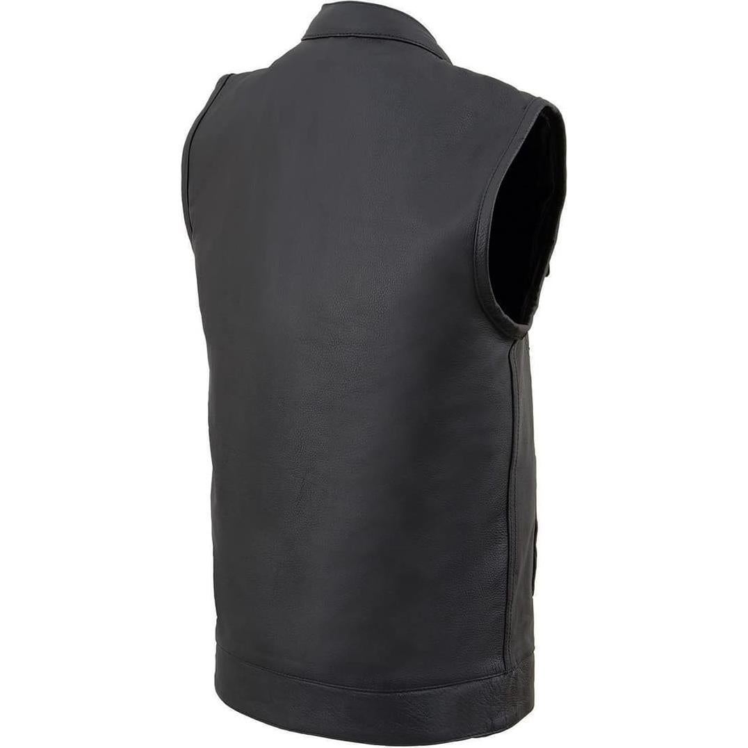 Chaleco de Cuero Negro Abierto Milwaukee Leather LKY3850 para Jóvenes