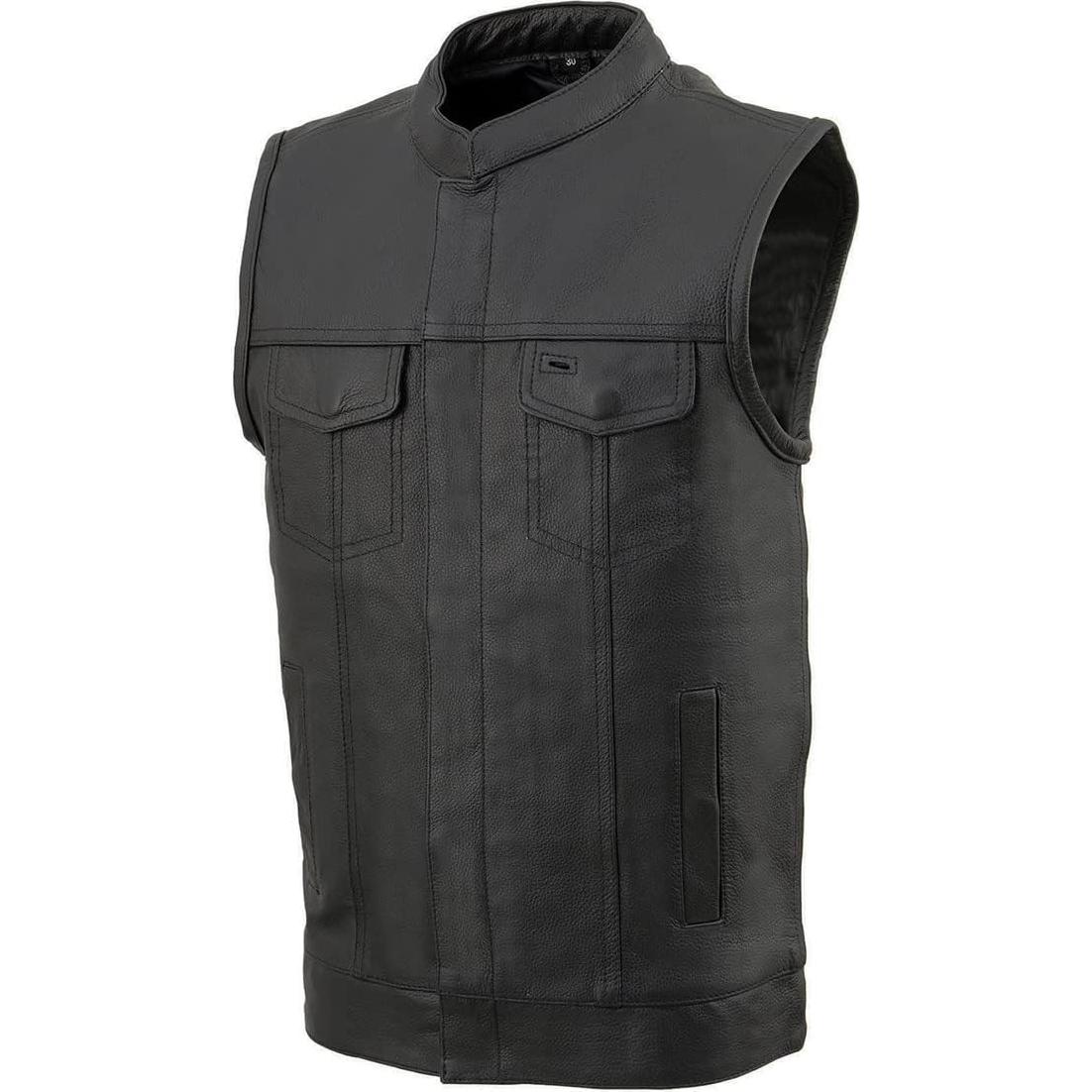 Chaleco de Cuero Negro Abierto Milwaukee Leather LKY3850 para Jóvenes