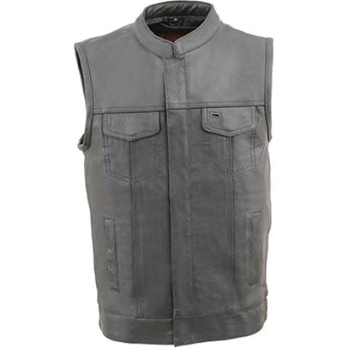 Chaleco de Cuero Negro Abierto Milwaukee Leather LKY3850 para Jóvenes