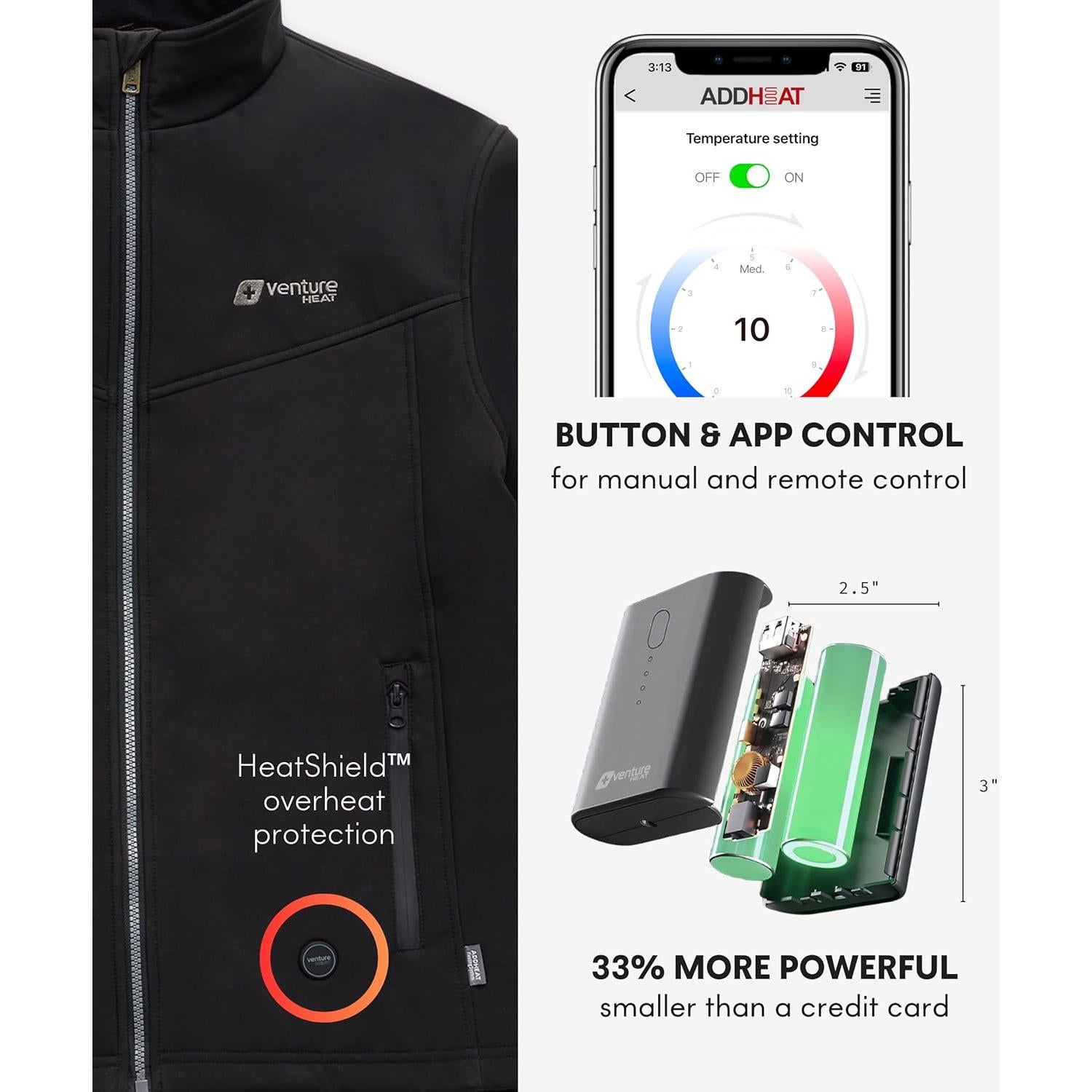 Chaqueta Térmica Hombre Venture Heat Power Bank 729B Negra