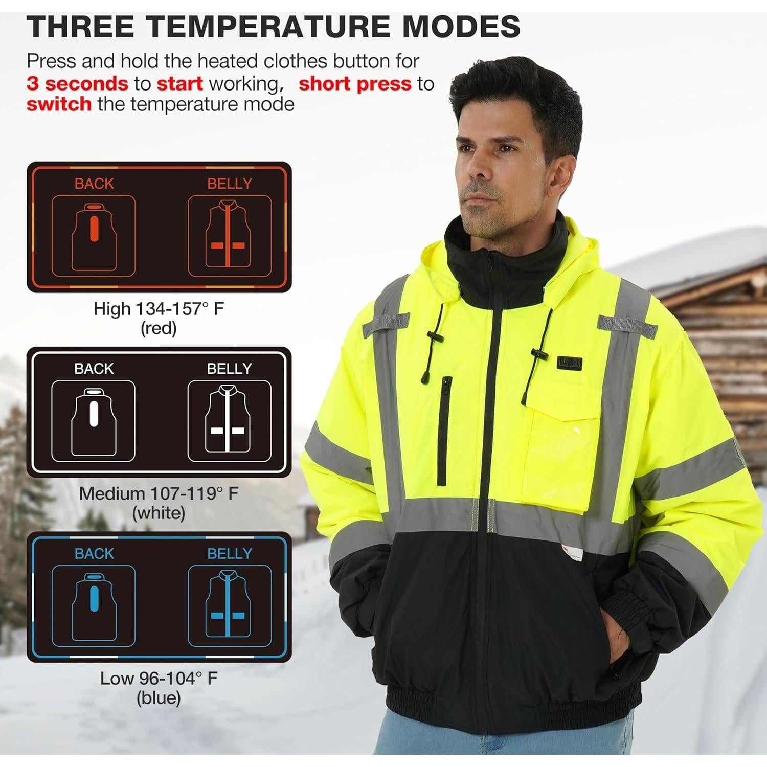Chaqueta Calentada de Seguridad Hi-Vis DPSAFETY Mediana