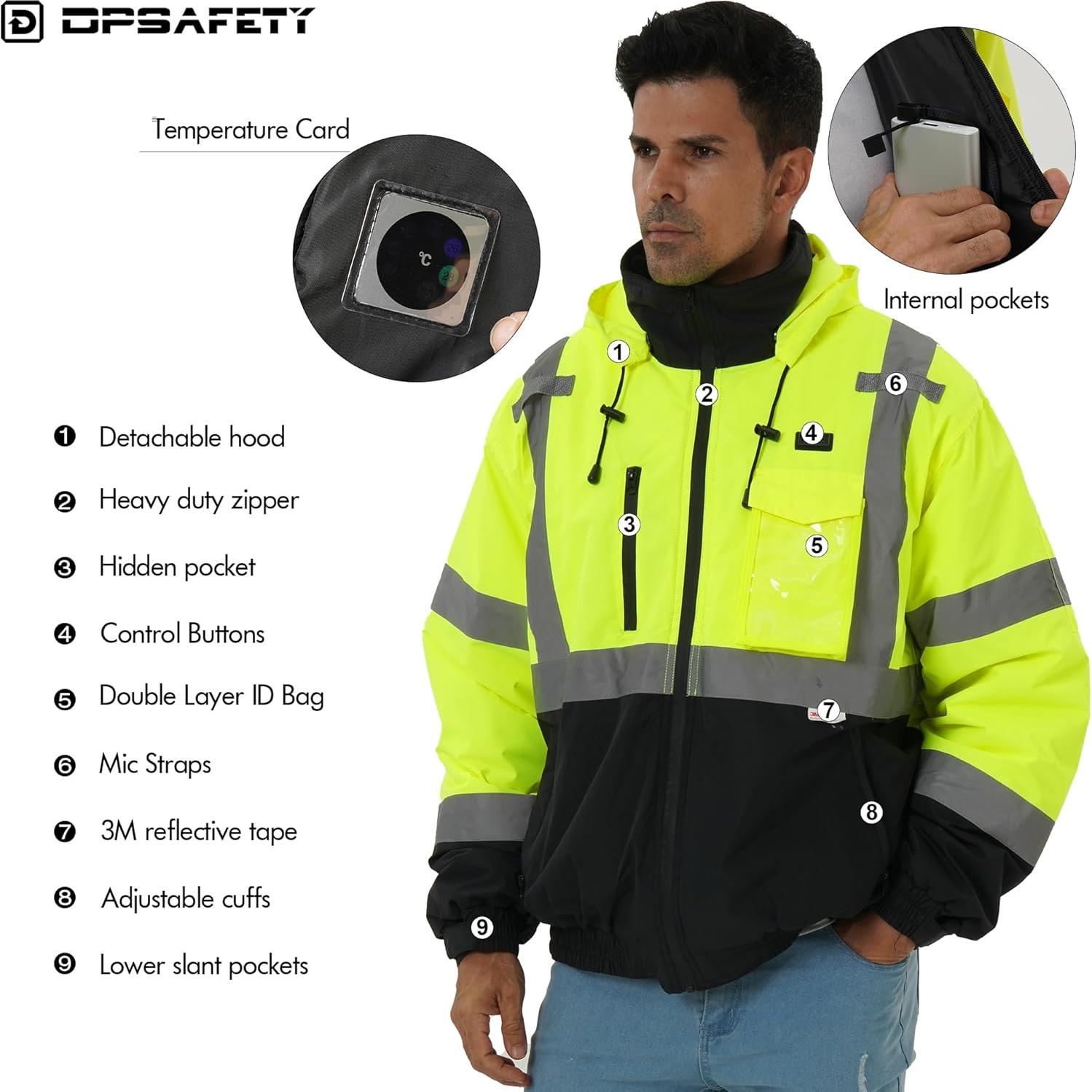 Chaqueta Calentada de Seguridad Hi-Vis DPSAFETY Mediana