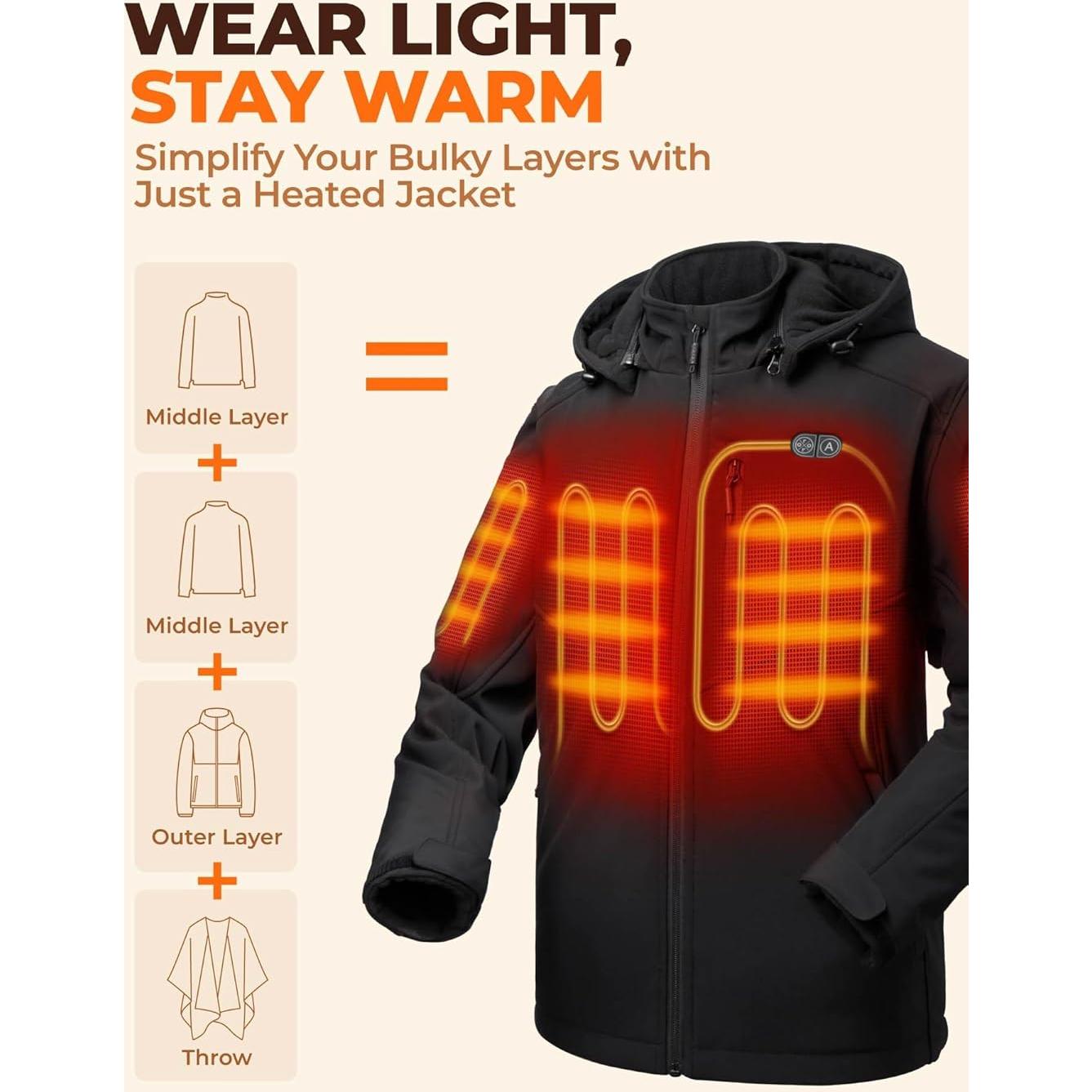 Chaqueta Térmica ORORO Hombre 5 Zonas Calor Doble Control