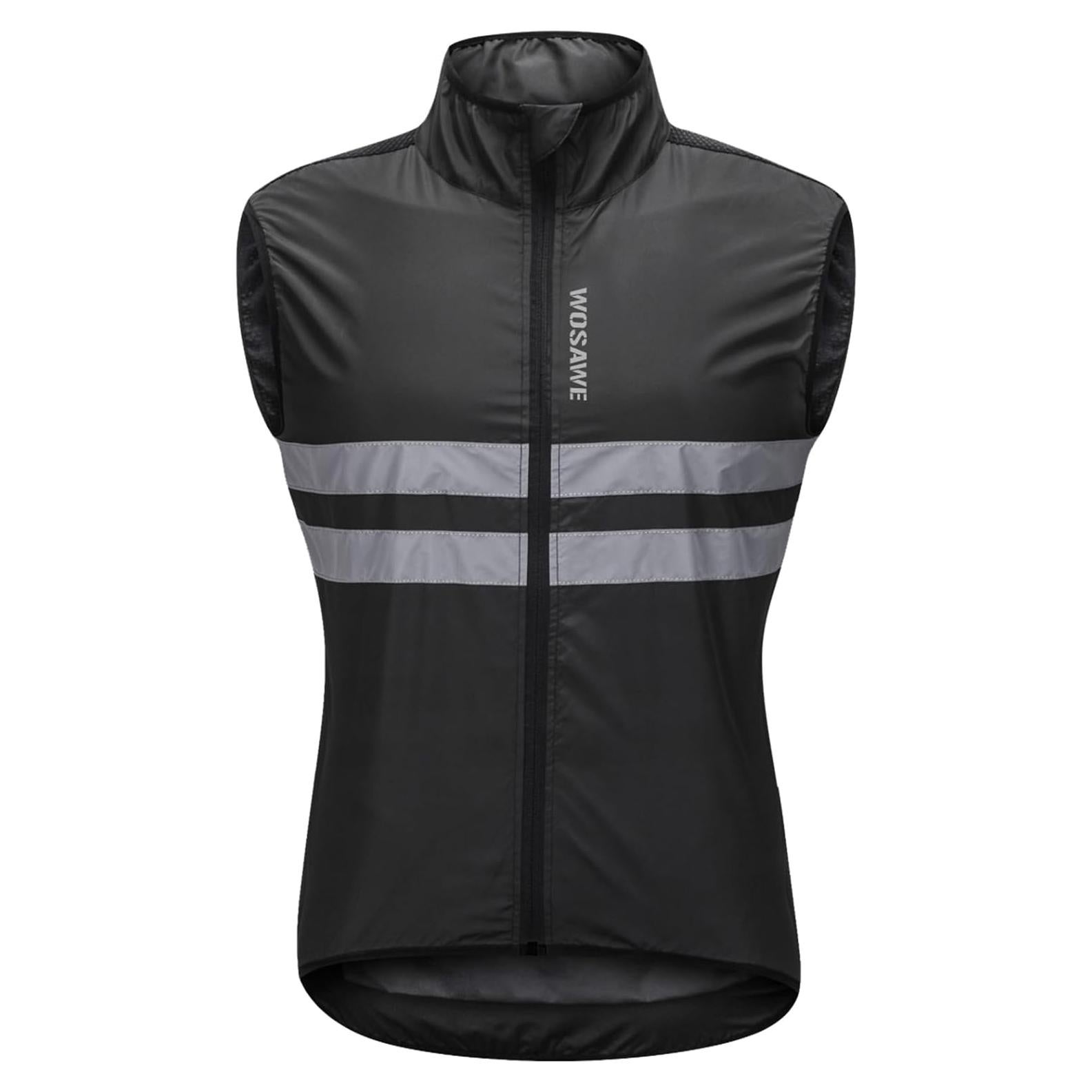 WOSAWE Men's High Visibility Cycling Wind Jacket Water Resistance Reflective Windbreaker