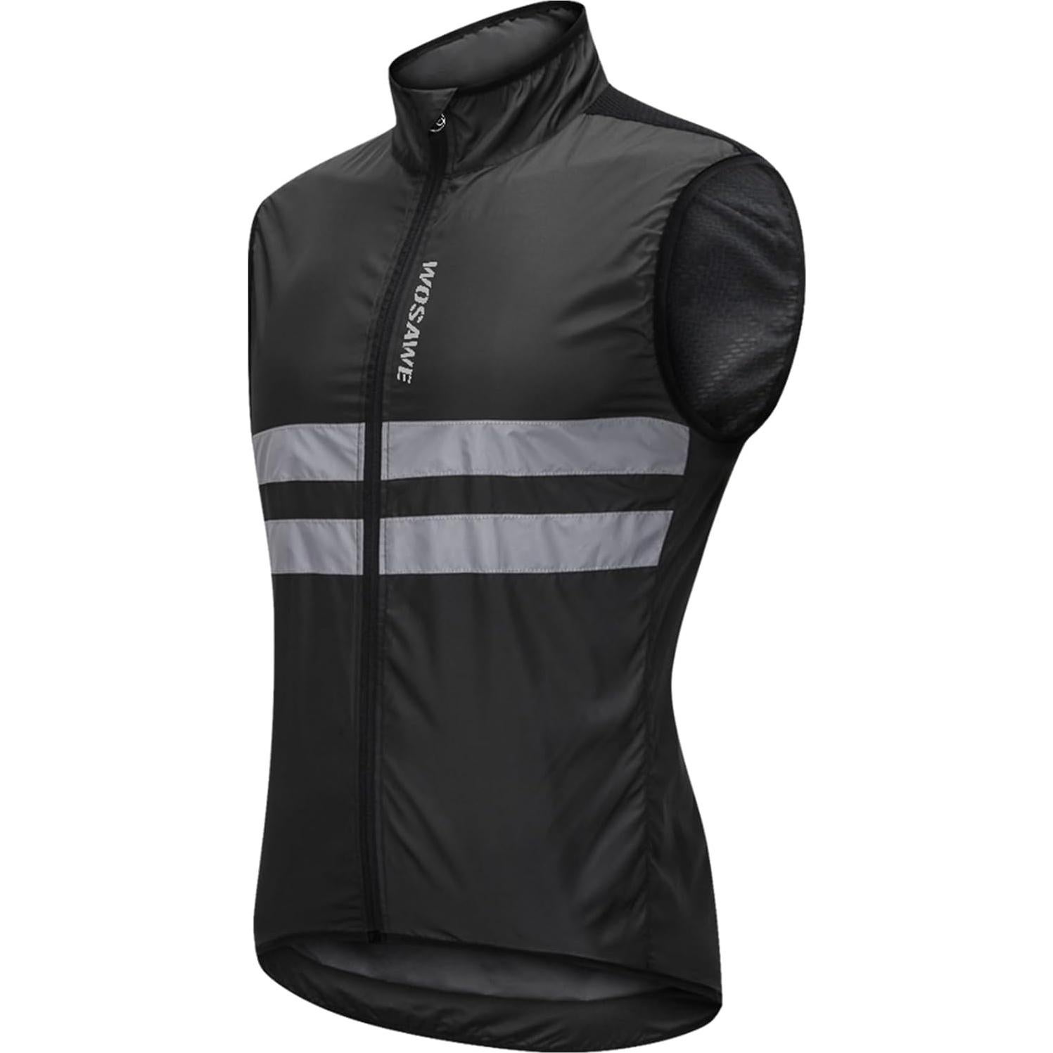 WOSAWE Men's High Visibility Cycling Wind Jacket Water Resistance Reflective Windbreaker