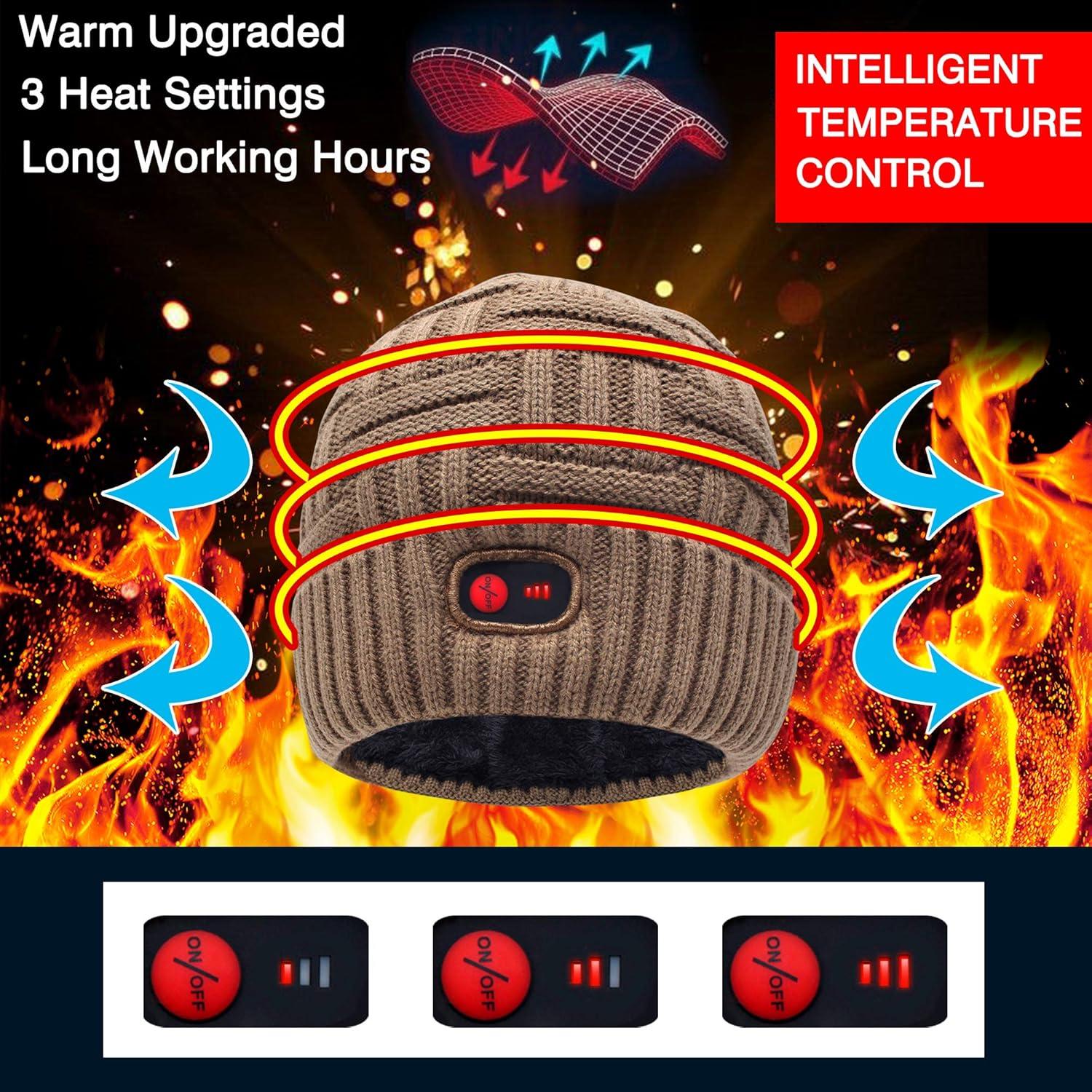 Gorro Calentado Autocastle 7.4V Unisex Recargable Invierno