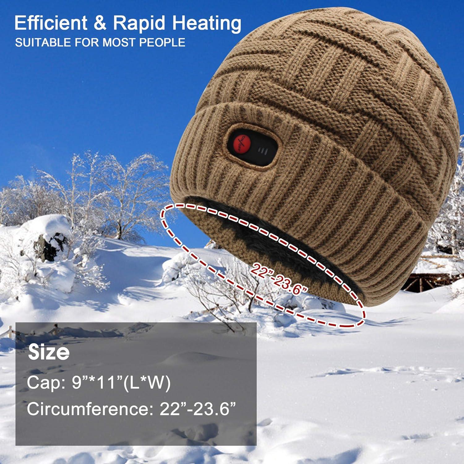 Gorro Calentado Autocastle 7.4V Unisex Recargable Invierno